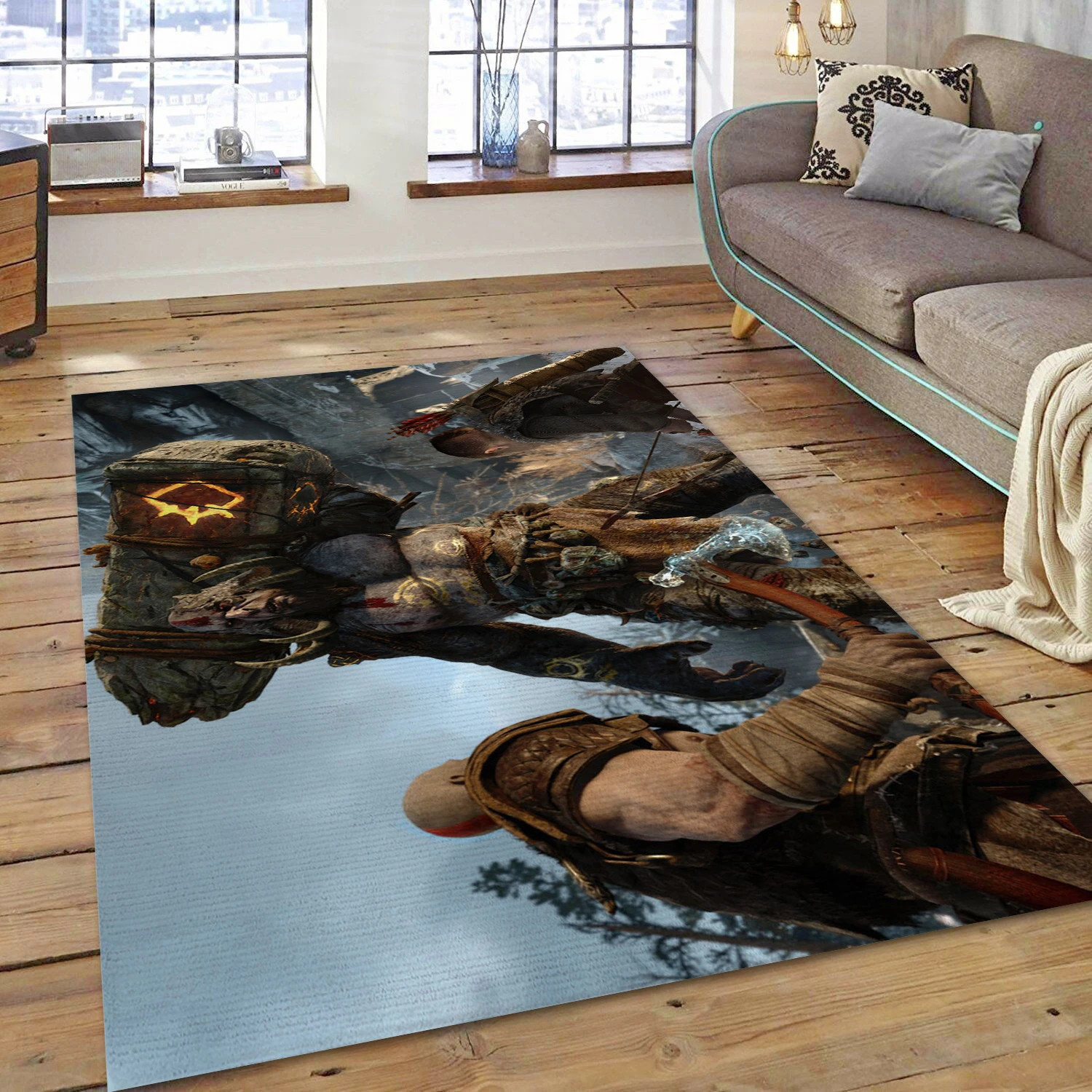 God Of War 2018 Video Game Reangle Rug, Area Rug - US Decor - Indoor Outdoor Rugs