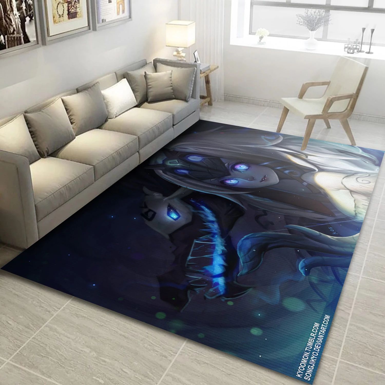 Kindred League Of Legends Video Game Reangle Rug, Living Room Rug - Home Decor Floor Decor - Indoor Outdoor Rugs