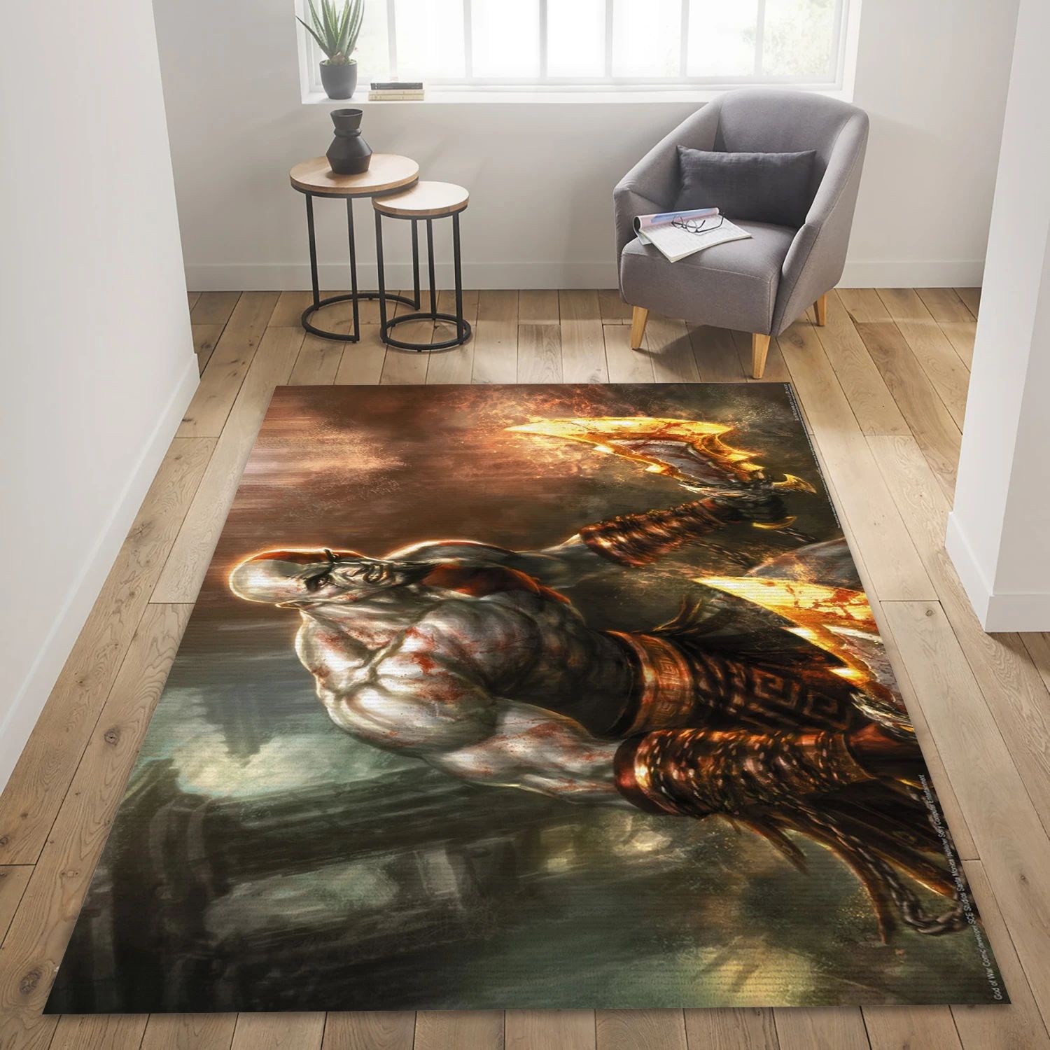 God Of War Video Game Reangle Rug, Area Rug - Home Decor Floor Decor - Indoor Outdoor Rugs