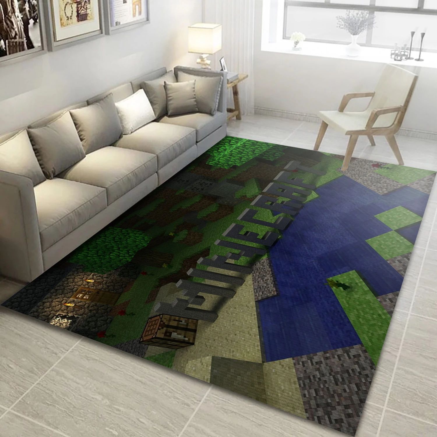 Mojang Video Game Area Rug Area, Area Rug - Christmas Gift Decor - Indoor Outdoor Rugs