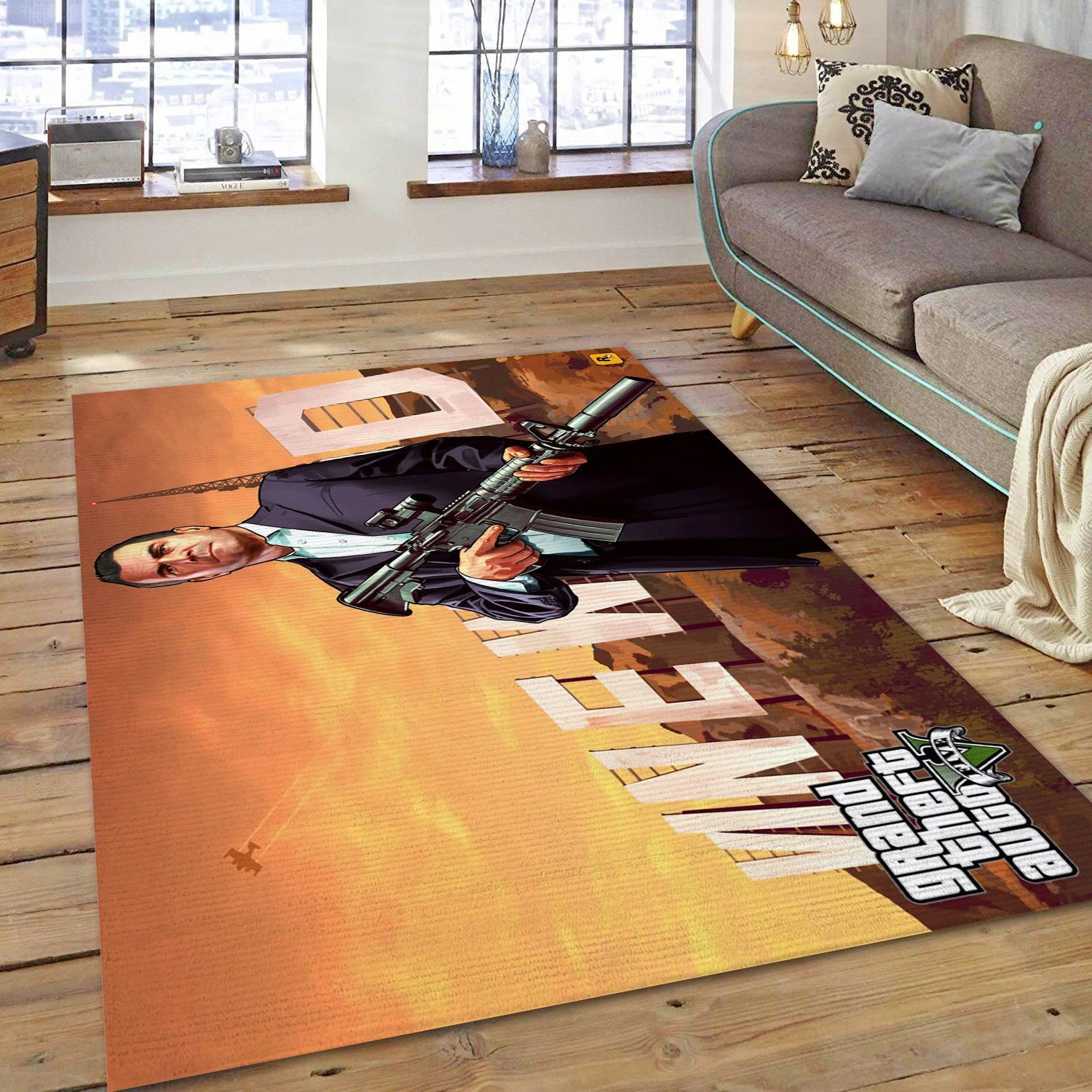Grand Theft Auto V Game Area Rug Carpet, Living Room Rug - Home Decor Floor Decor - Indoor Outdoor Rugs
