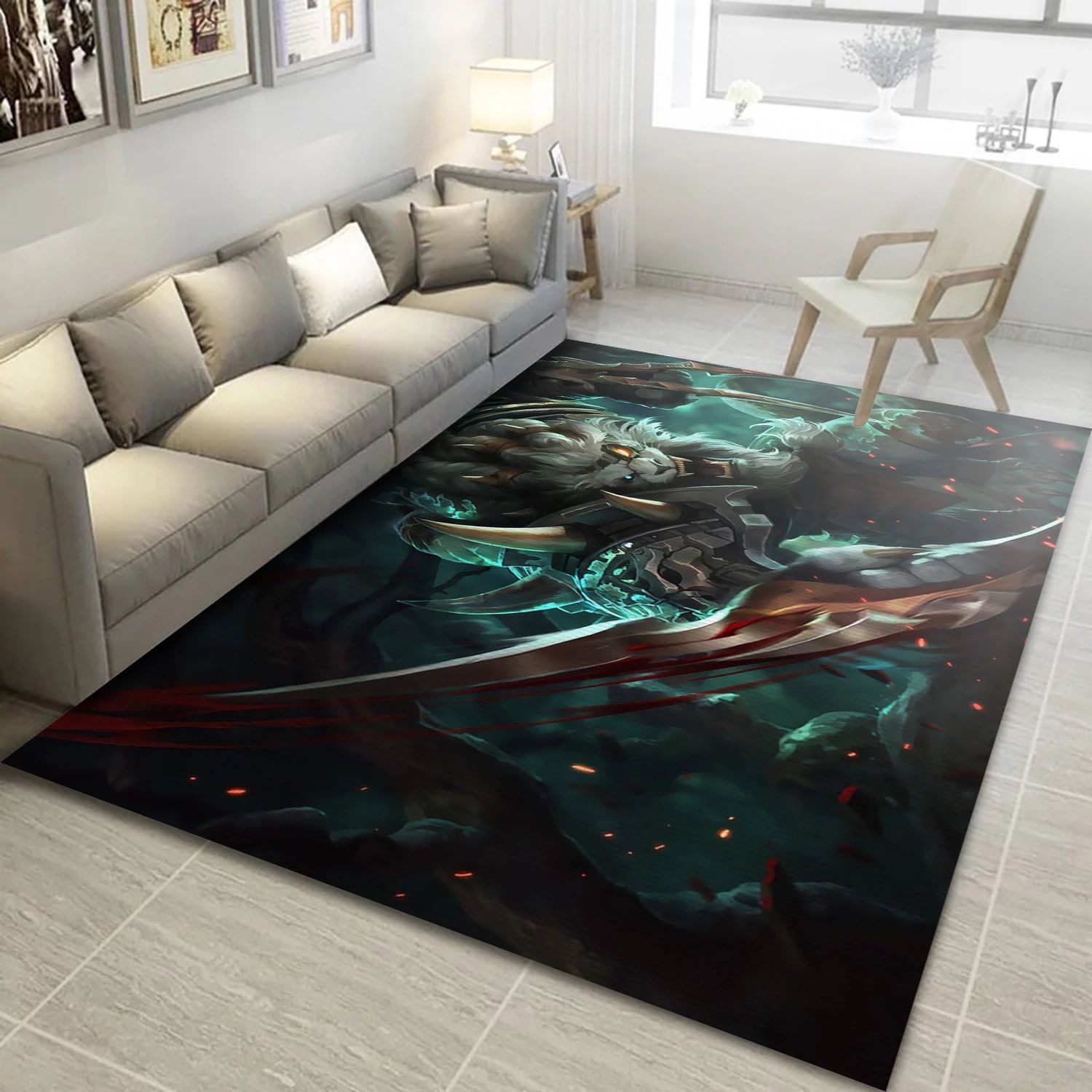 Rengar League Of Legends Video Game Reangle Rug, Living Room Rug - US Decor - Indoor Outdoor Rugs