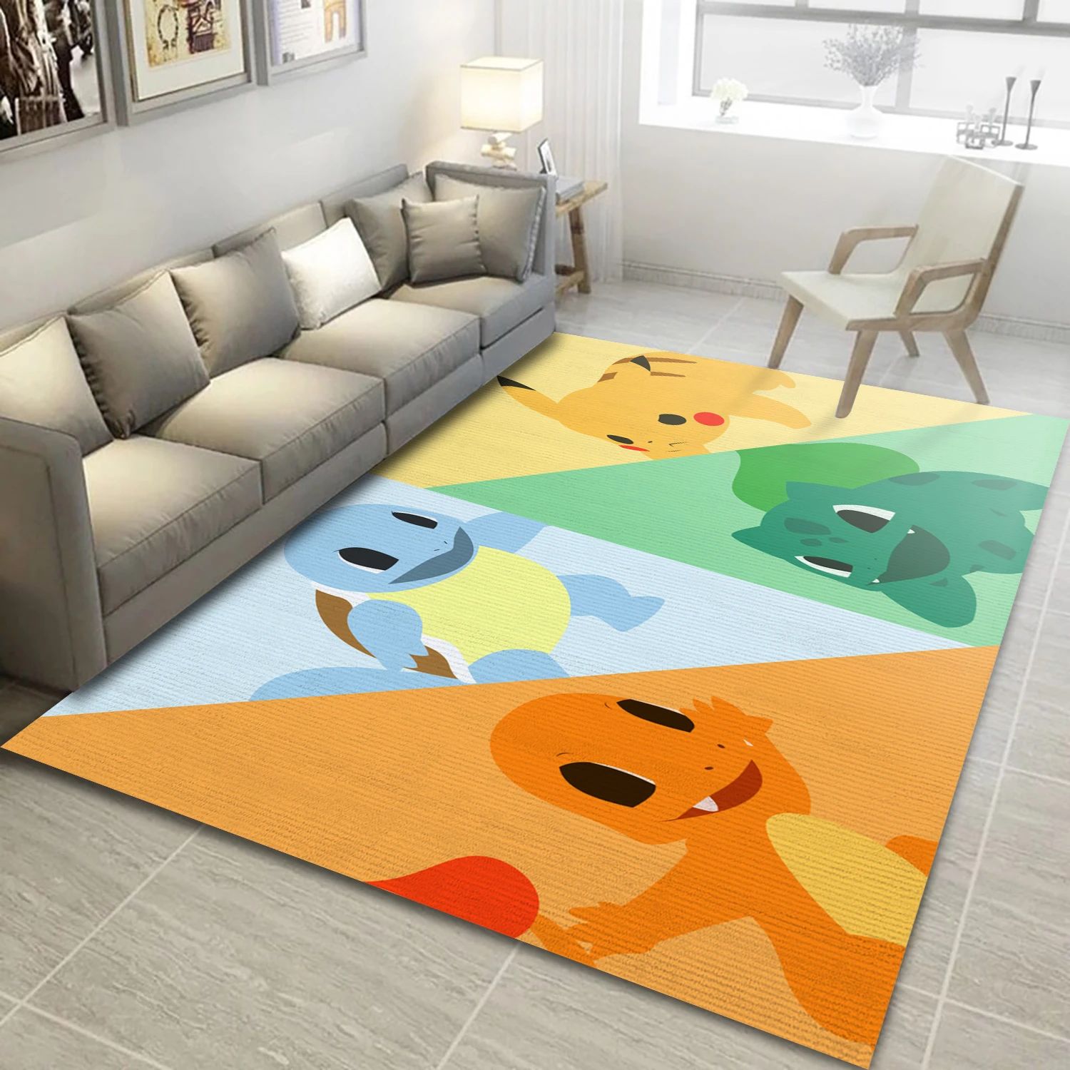 Squirtle Pok Mon Video Game Reangle Rug, Area Rug - Home Decor Floor Decor - Indoor Outdoor Rugs