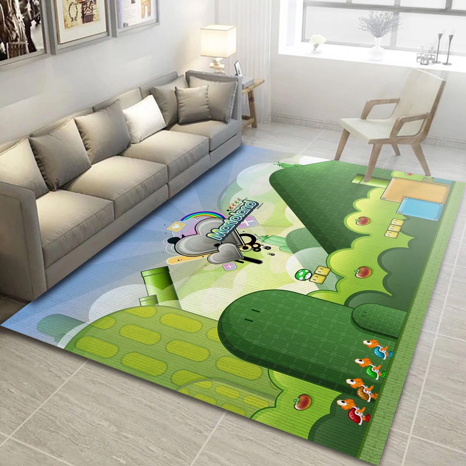 Mario Gaming Area Rug, Bedroom Rug - US Decor - Indoor Outdoor Rugs