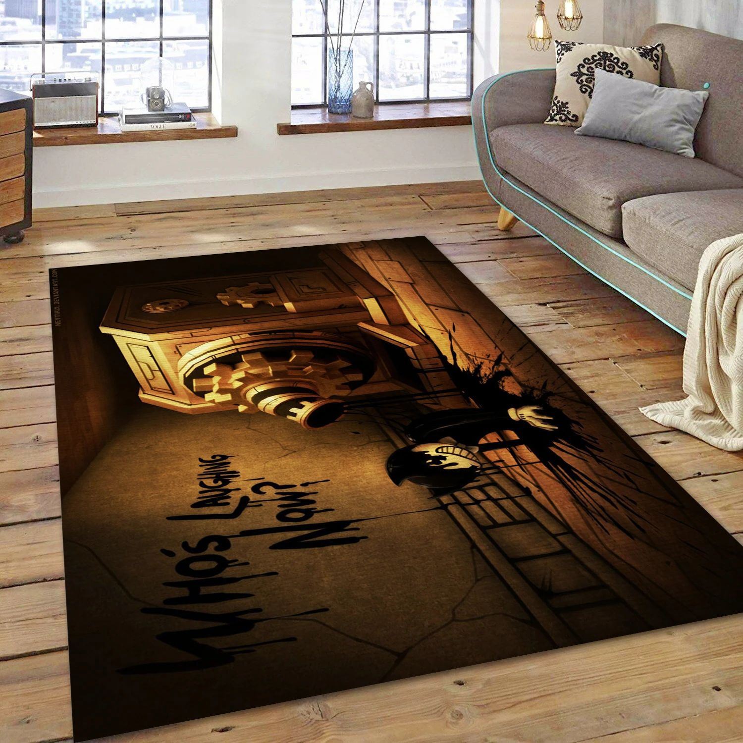 Bendy And The Ink Machine Game Area Rug Carpet, Living Room Rug - Home Decor Floor Decor - Indoor Outdoor Rugs