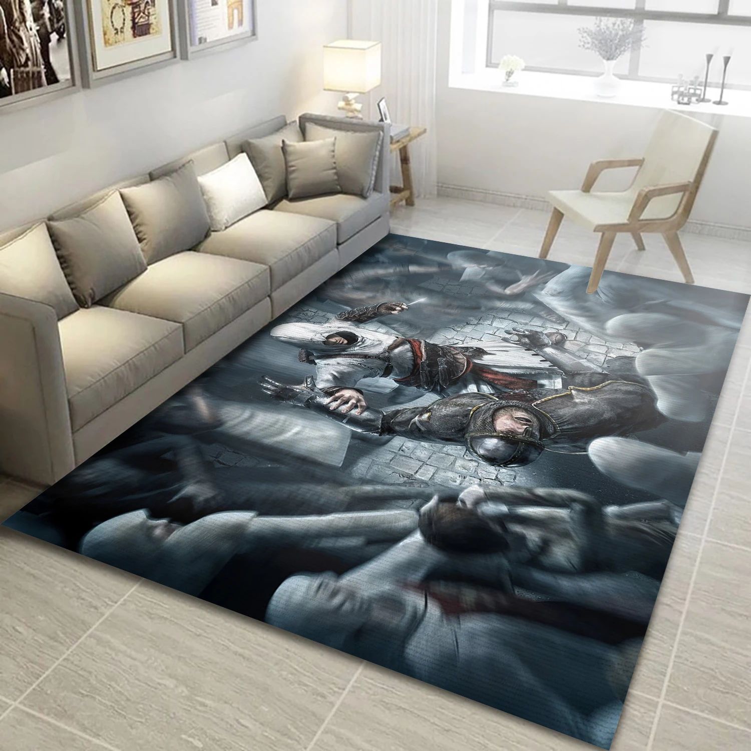 Assassins Creed Video Game Reangle Rug, Bedroom Rug - Family Gift US Decor - Indoor Outdoor Rugs