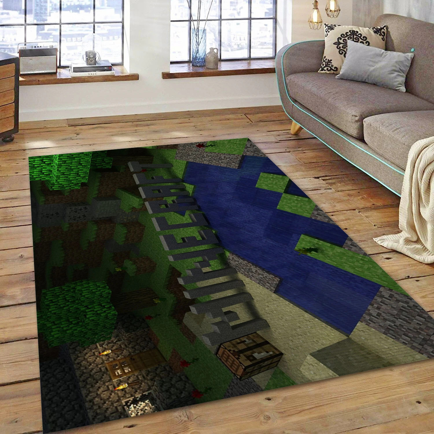 Mojang Video Game Area Rug Area, Area Rug - Christmas Gift Decor - Indoor Outdoor Rugs