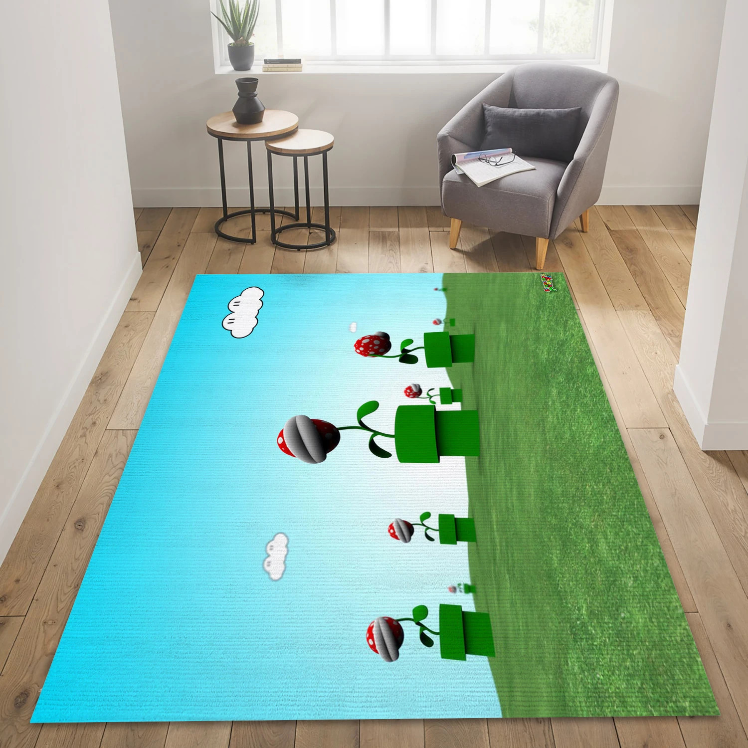 Mario Video Game Reangle Rug, Living Room Rug - Family Gift US Decor - Indoor Outdoor Rugs