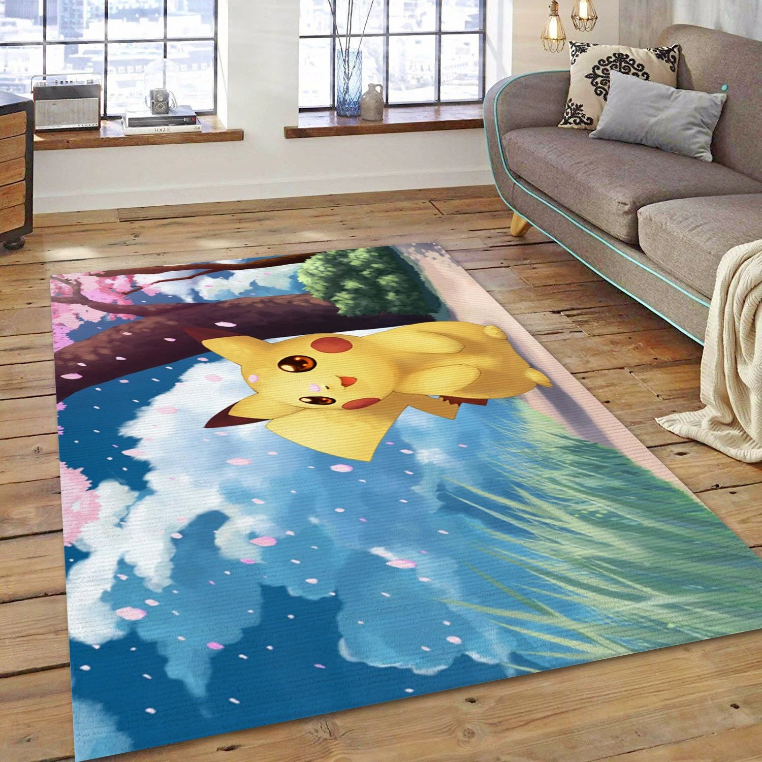 Pikachu Game Area Rug Carpet, Living Room Rug - Home Decor Floor Decor - Indoor Outdoor Rugs