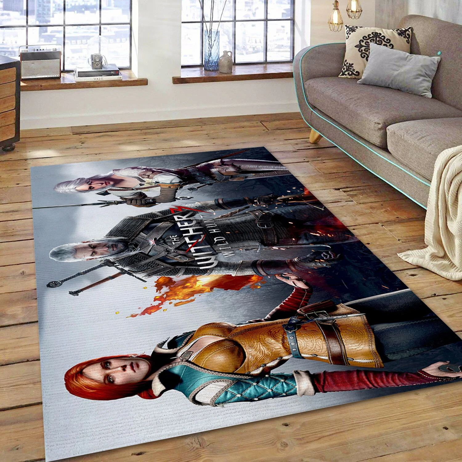 Witcher 3 Wild Hunt Gaming Area Rug, Bedroom Rug - Family Gift US Decor - Indoor Outdoor Rugs