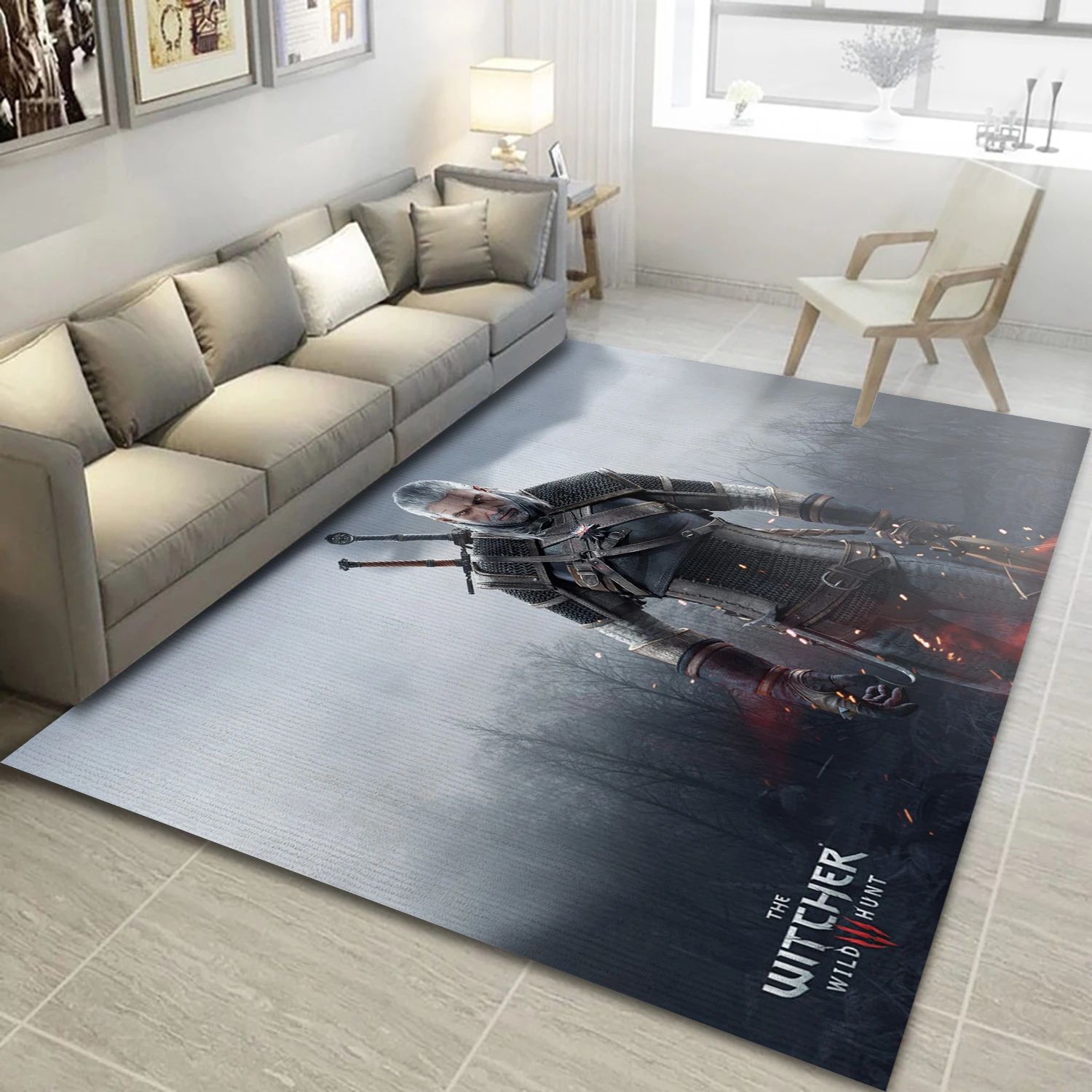 Geralt Of Rivia Game Area Rug Carpet, Area Rug - Family Gift US Decor - Indoor Outdoor Rugs