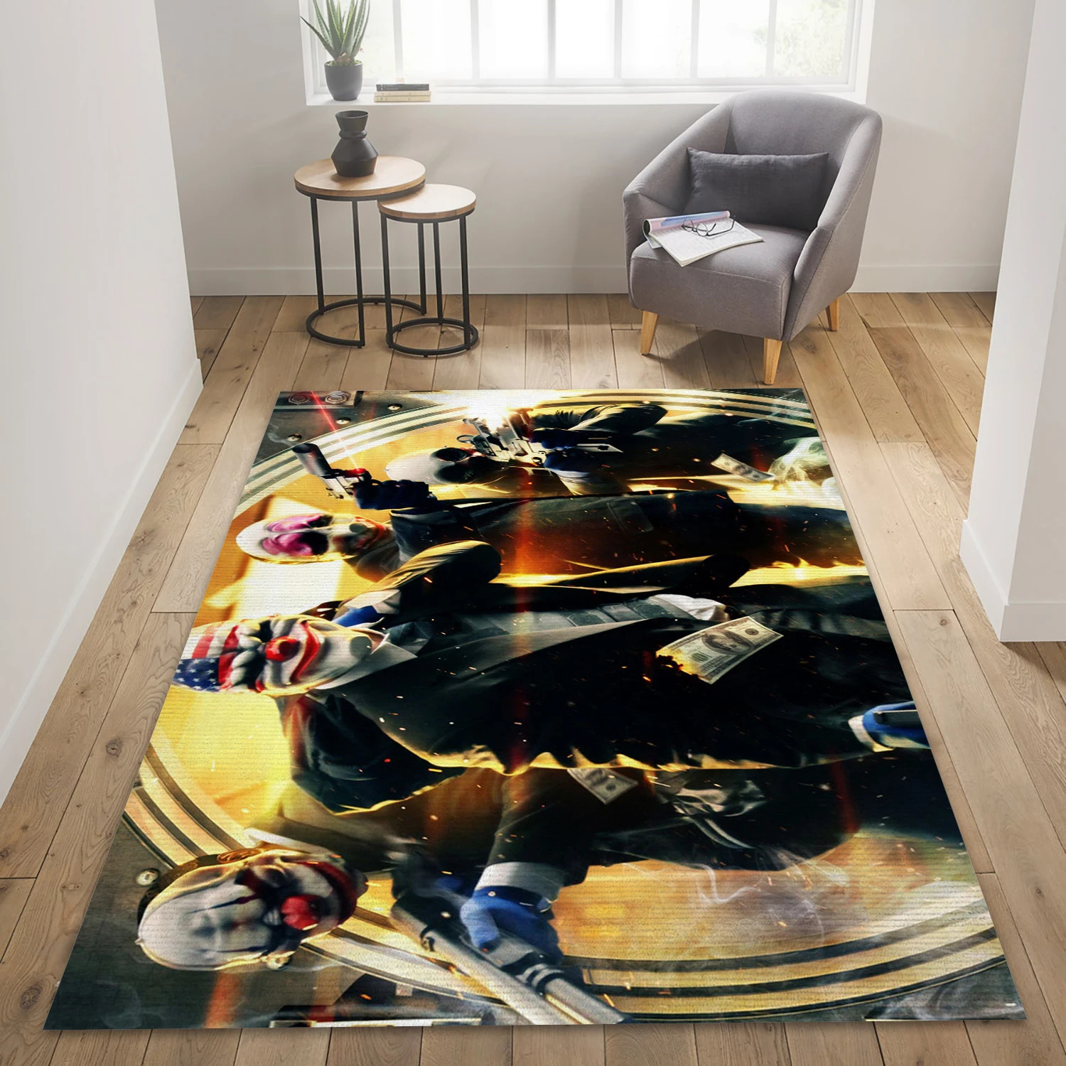 Payday 2 Video Game Area Rug Area, Bedroom Rug - US Decor - Indoor Outdoor Rugs