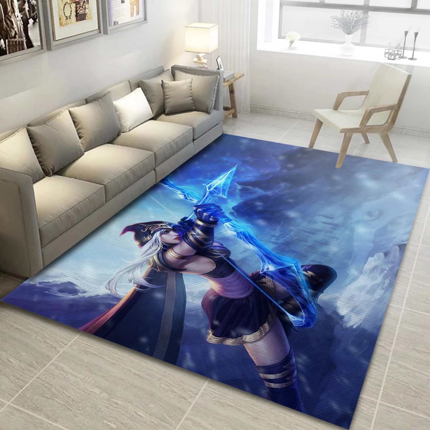 Ashe Fantasy Video Game Reangle Rug, Living Room Rug - US Decor - Indoor Outdoor Rugs