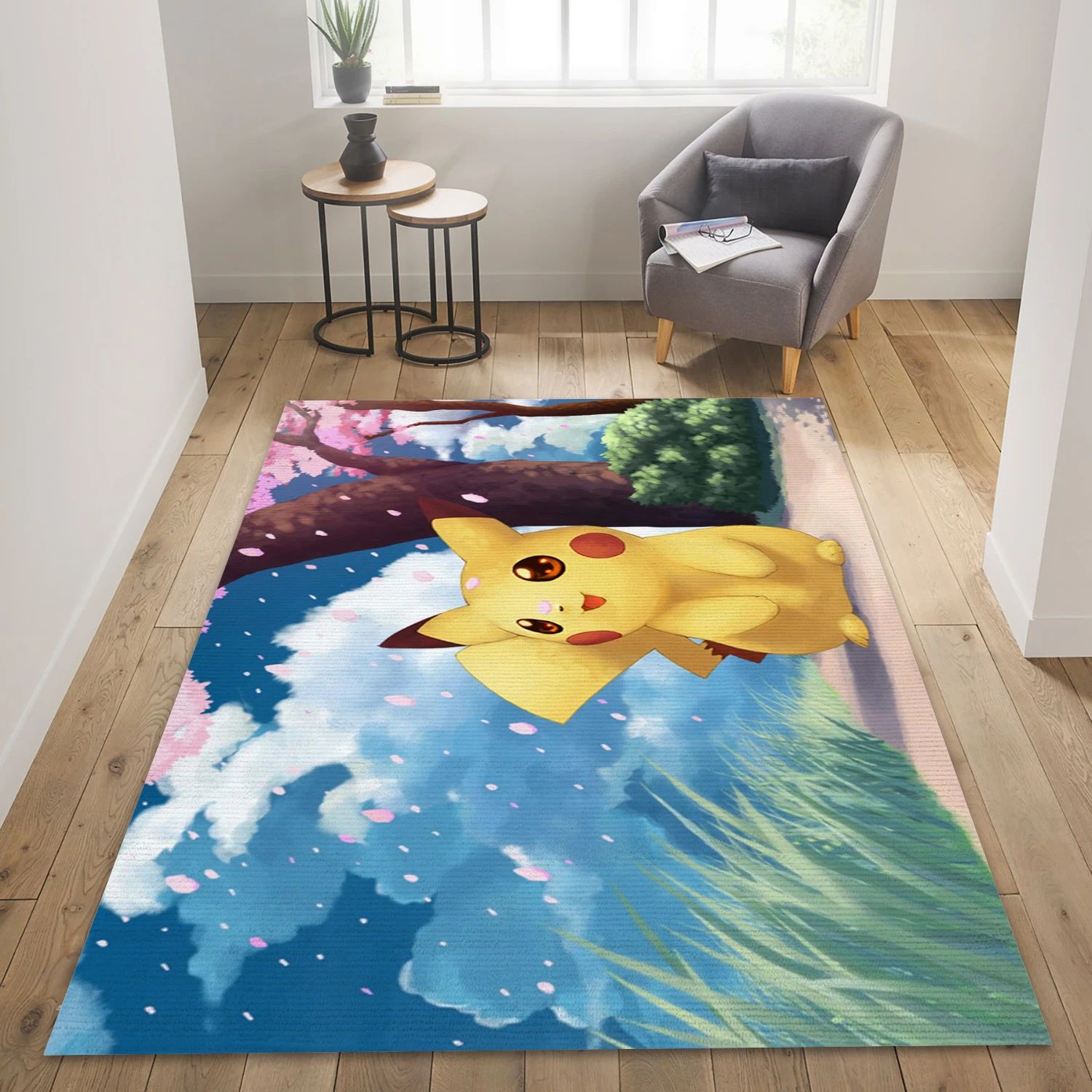 Pikachu Game Area Rug Carpet, Living Room Rug - Home Decor Floor Decor - Indoor Outdoor Rugs