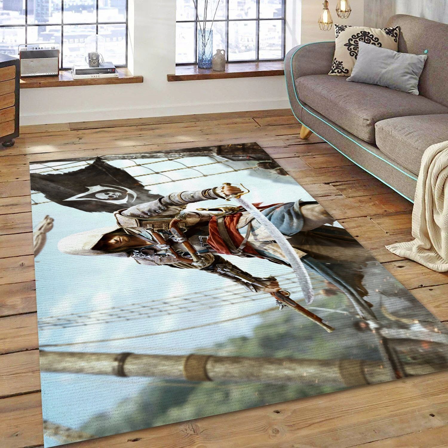 Assassins Creed Iv Black Flag Video Game Area Rug For Christmas, Living Room Rug - US Decor - Indoor Outdoor Rugs