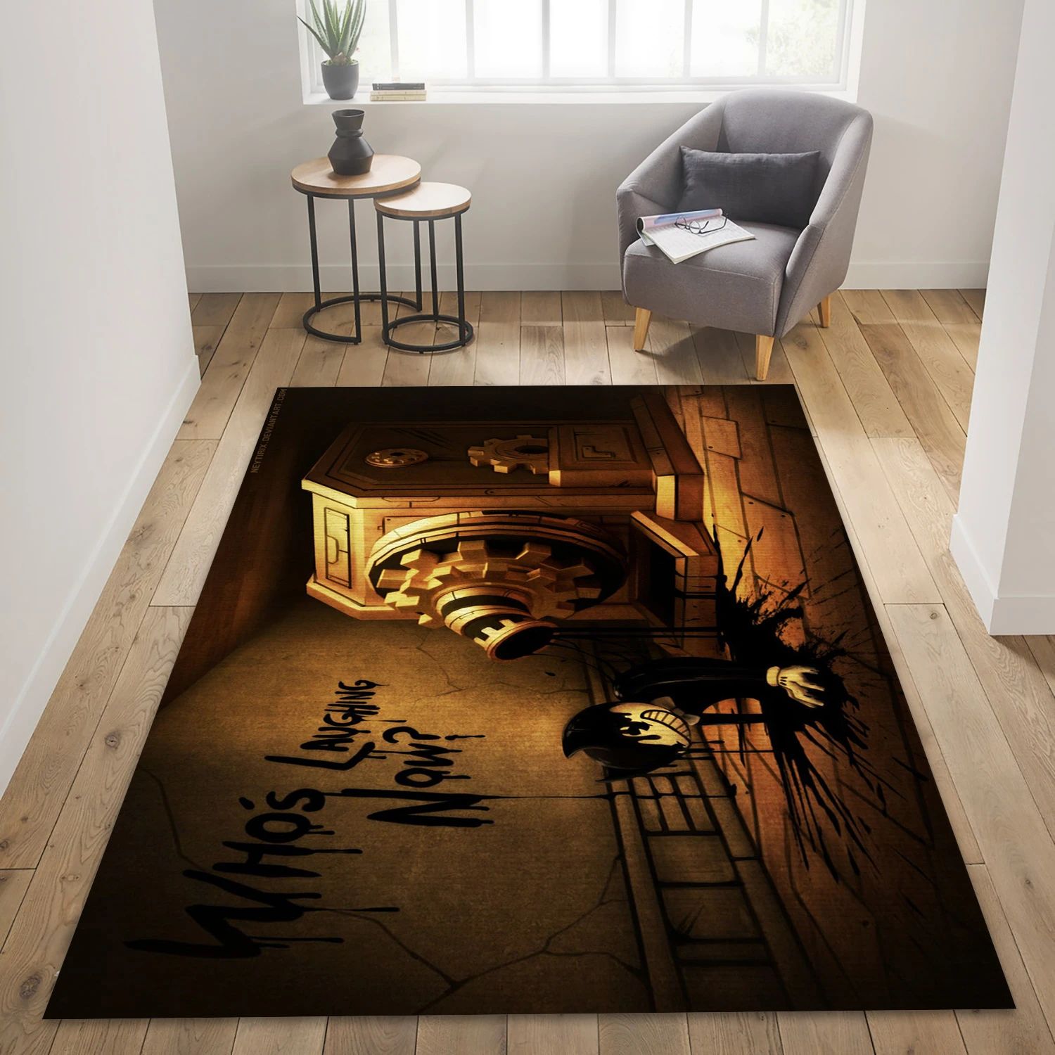 Bendy And The Ink Machine Game Area Rug Carpet, Living Room Rug - Home Decor Floor Decor - Indoor Outdoor Rugs