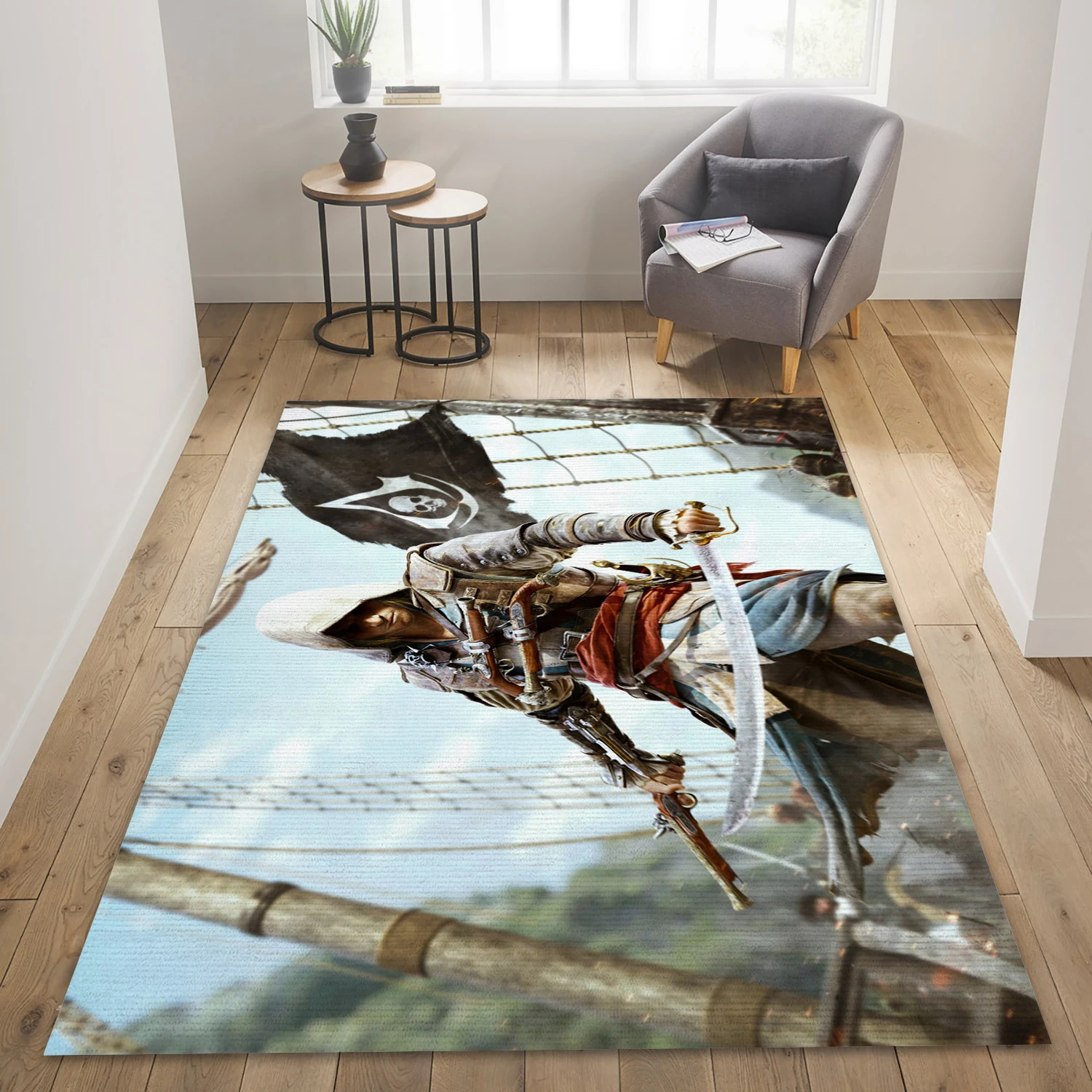 Assassins Creed Iv Black Flag Video Game Area Rug For Christmas, Living Room Rug - US Decor - Indoor Outdoor Rugs