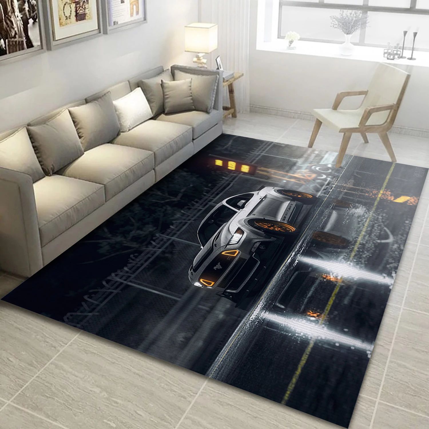 Mustang Power Video Game Reangle Rug, Area Rug - Family Gift US Decor - Indoor Outdoor Rugs