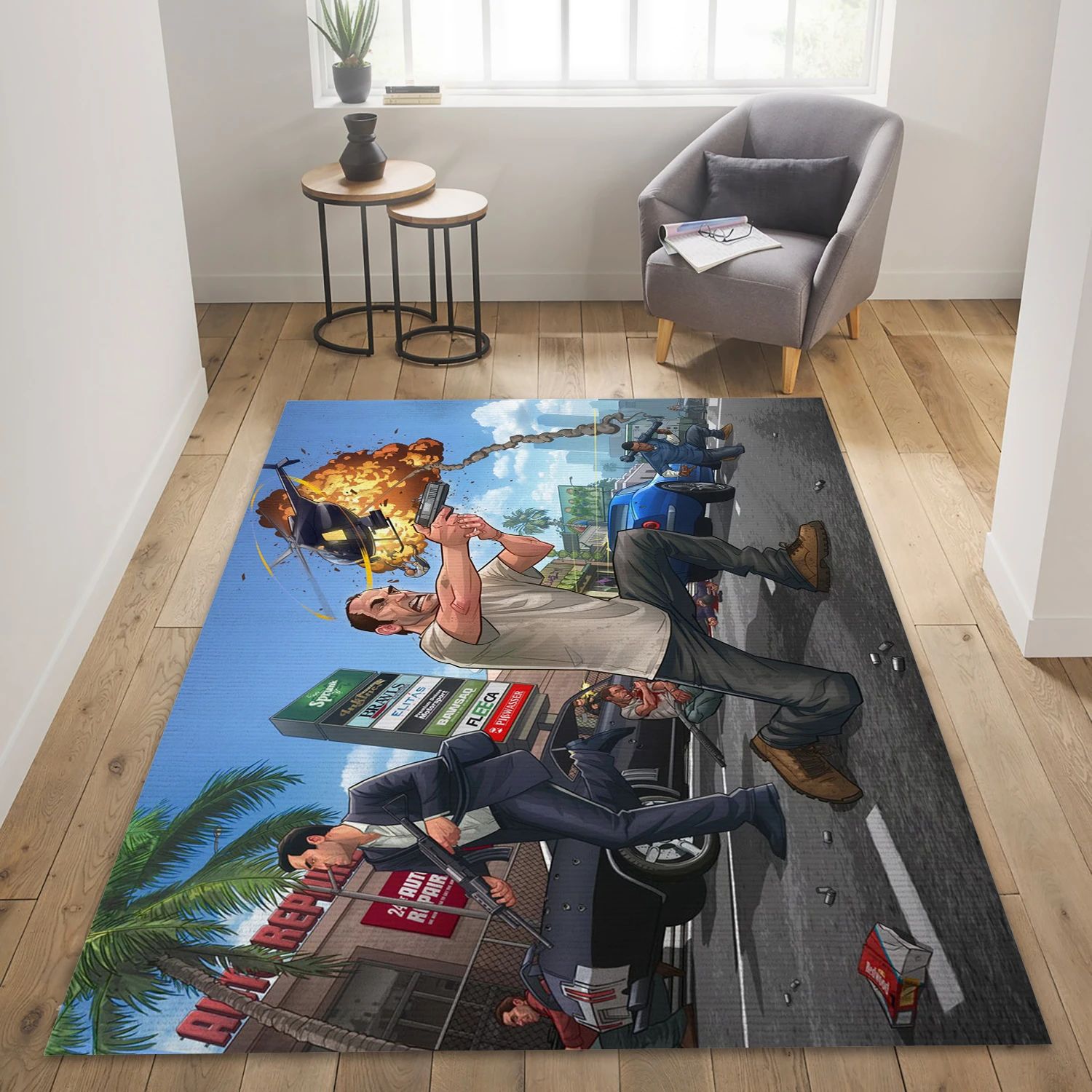 Grand Theft Auto V Video Game Area Rug For Christmas, Area Rug - Home Decor Floor Decor - Indoor Outdoor Rugs