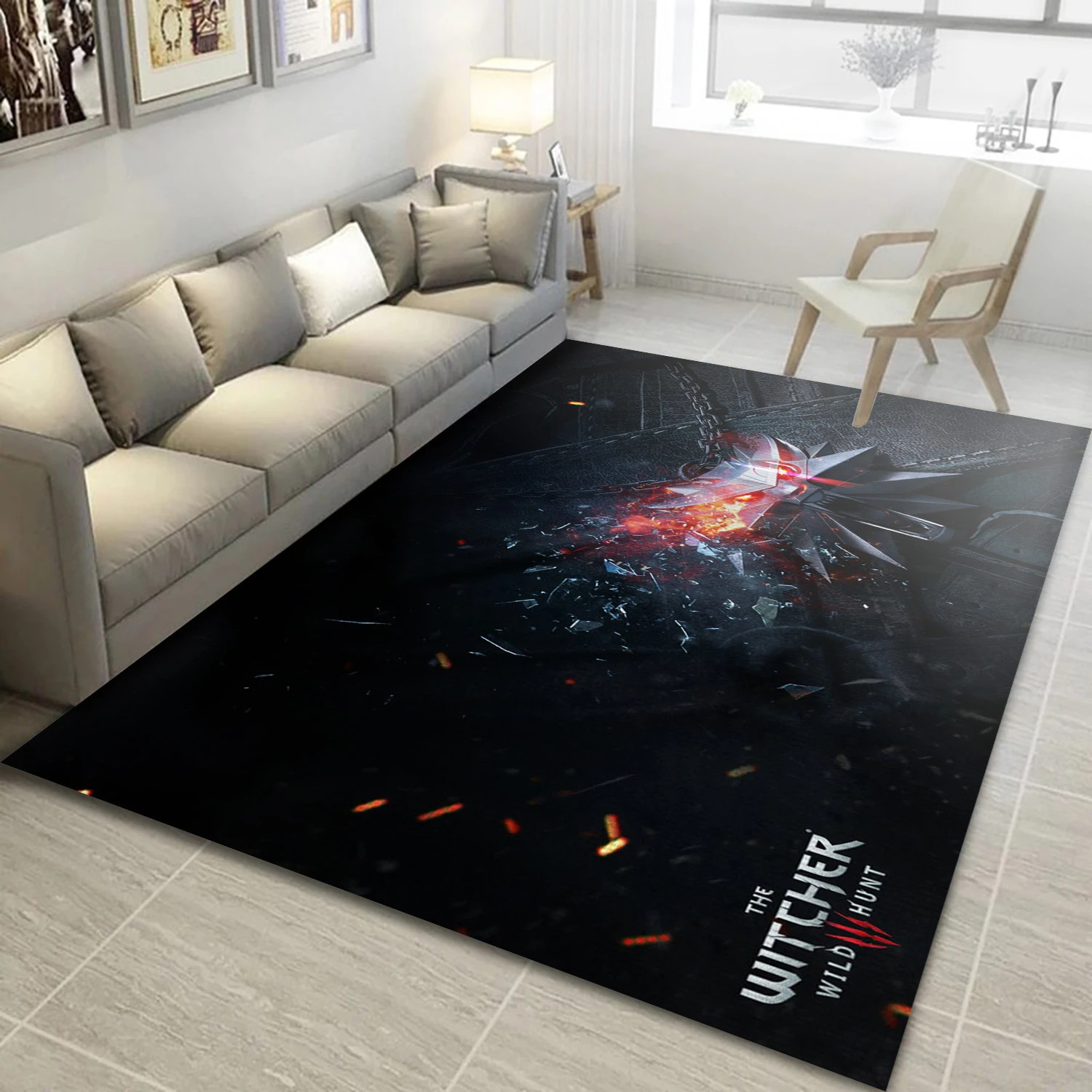 The Witcher 3 Wild Hunt Video Game Area Rug Area, Bedroom Rug - Family Gift US Decor - Indoor Outdoor Rugs