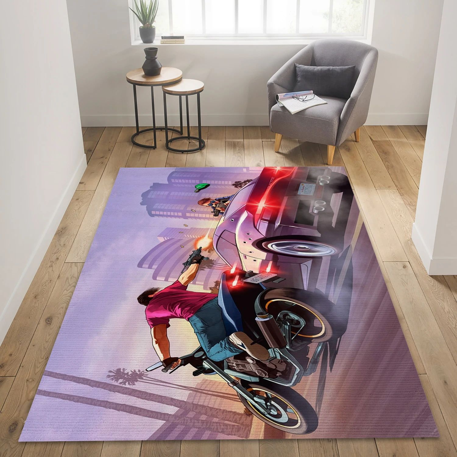 Grand Theft Auto V Video Game Reangle Rug, Area Rug - Home Decor Floor Decor - Indoor Outdoor Rugs