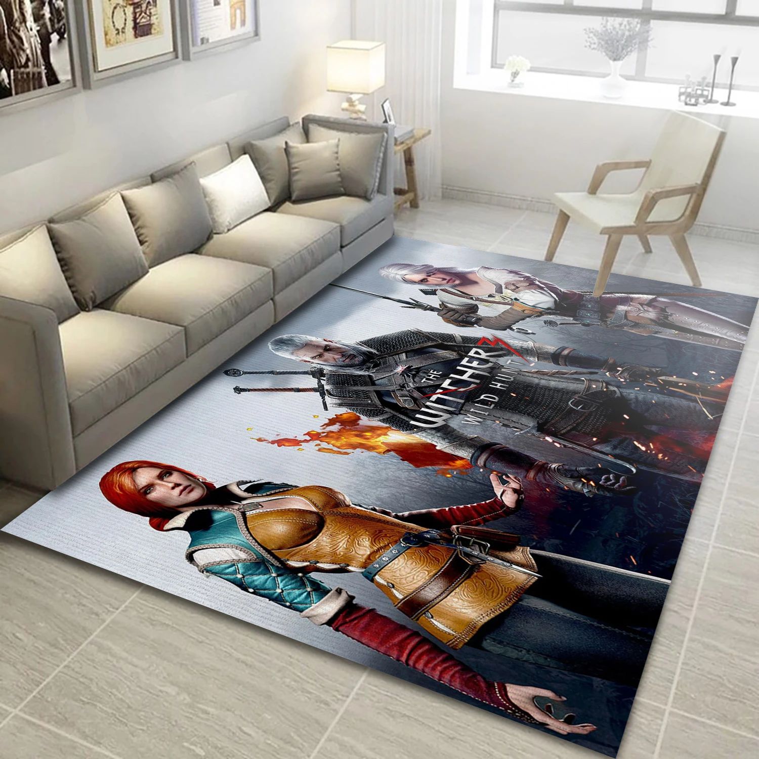 Witcher 3 Wild Hunt Gaming Area Rug, Bedroom Rug - Family Gift US Decor - Indoor Outdoor Rugs