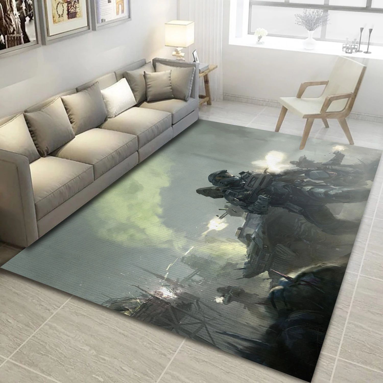 Halo Video Game Area Rug Area, Living Room Rug - Christmas Gift Decor - Indoor Outdoor Rugs