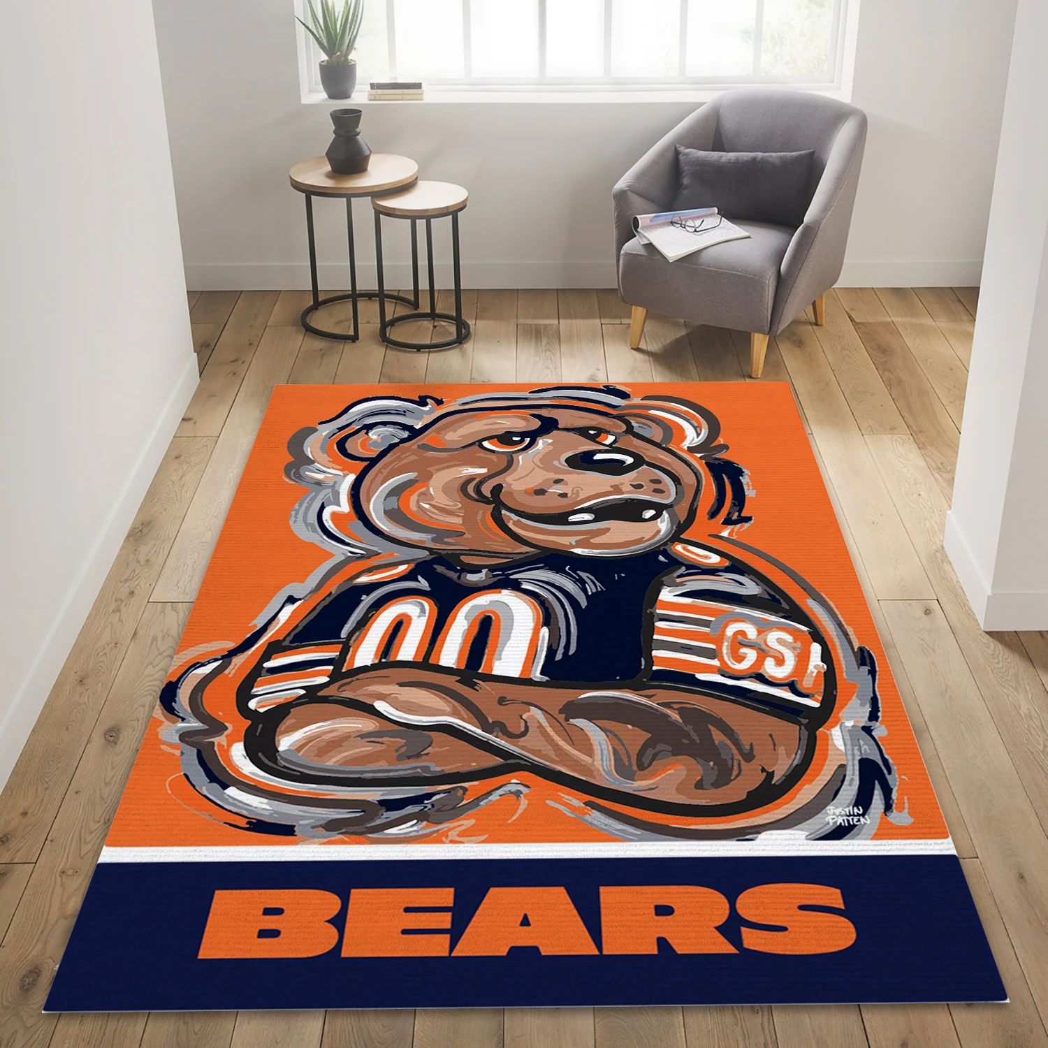 Chicago Bears NFL Team Logos Area Rug, Living Room Rug - Christmas Gift US Decor - Indoor Outdoor Rugs