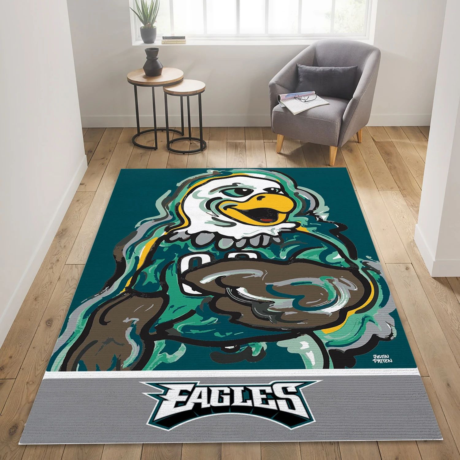 Philadelphia Eagles X NFL Reangle Area Rug, Bedroom Rug - Christmas Gift US Decor - Indoor Outdoor Rugs