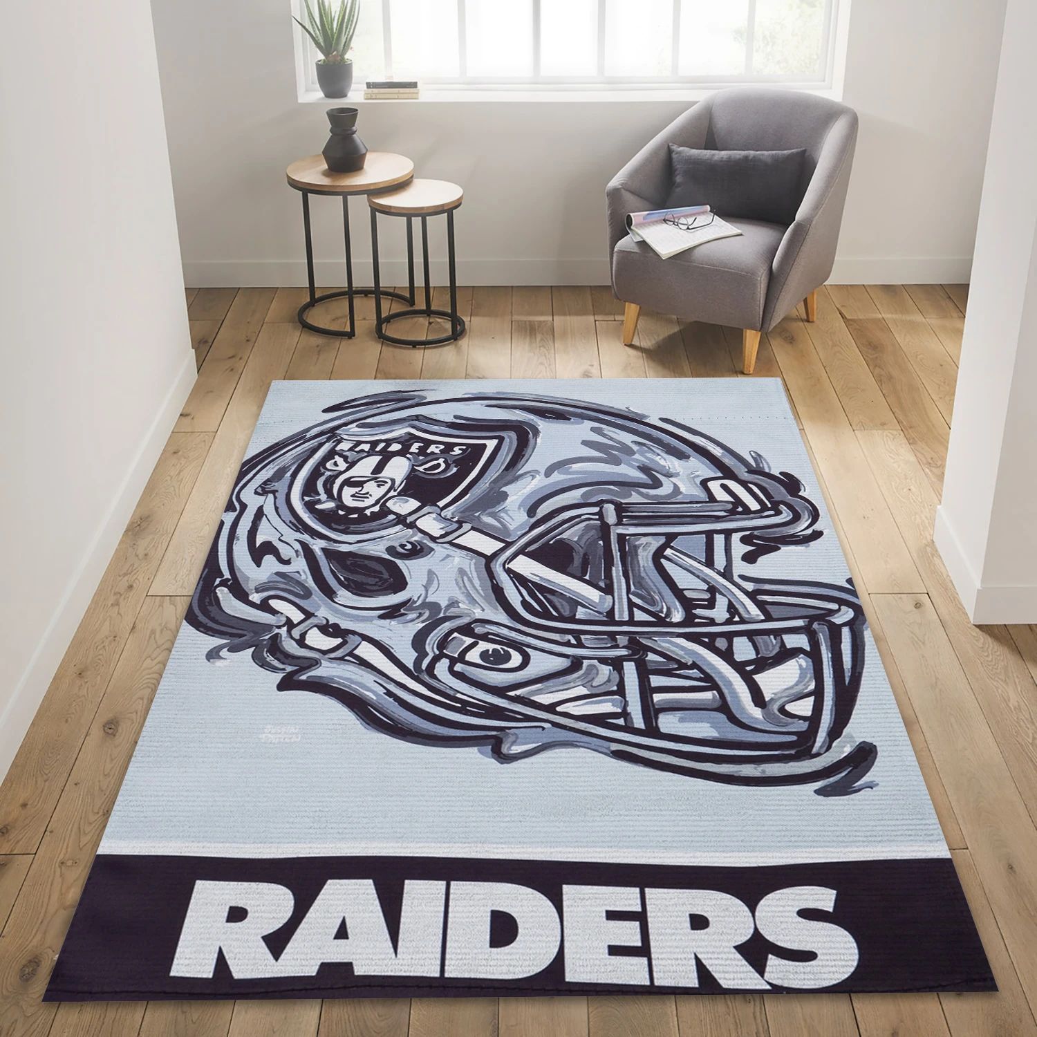 Las Vegas Raiders X NFL Area Rug, Living Room Rug - US Gift Decor - Indoor Outdoor Rugs