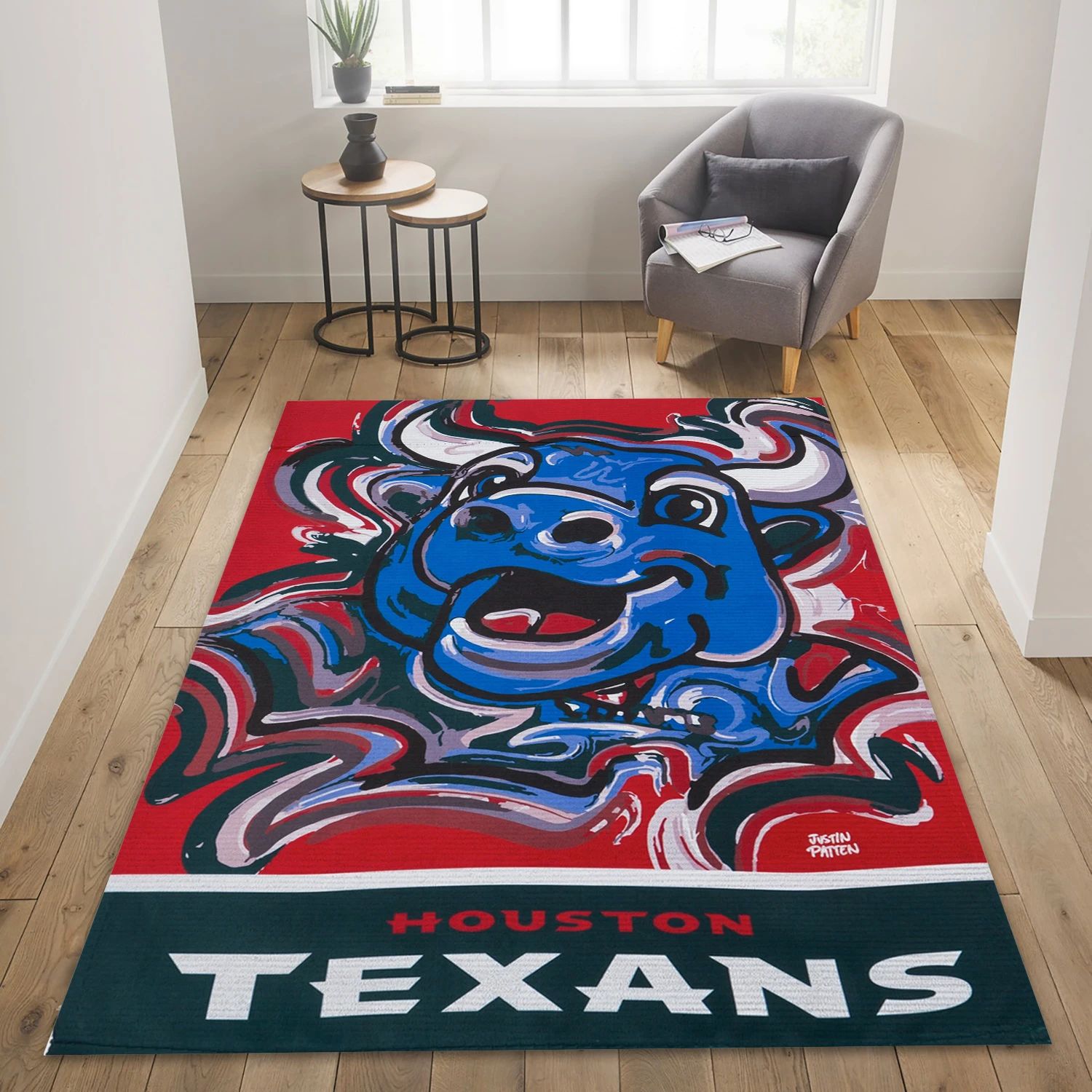 Houston Texans X NFL Reangle Area Rug, Living Room Rug - Home Decor Floor Decor - Indoor Outdoor Rugs