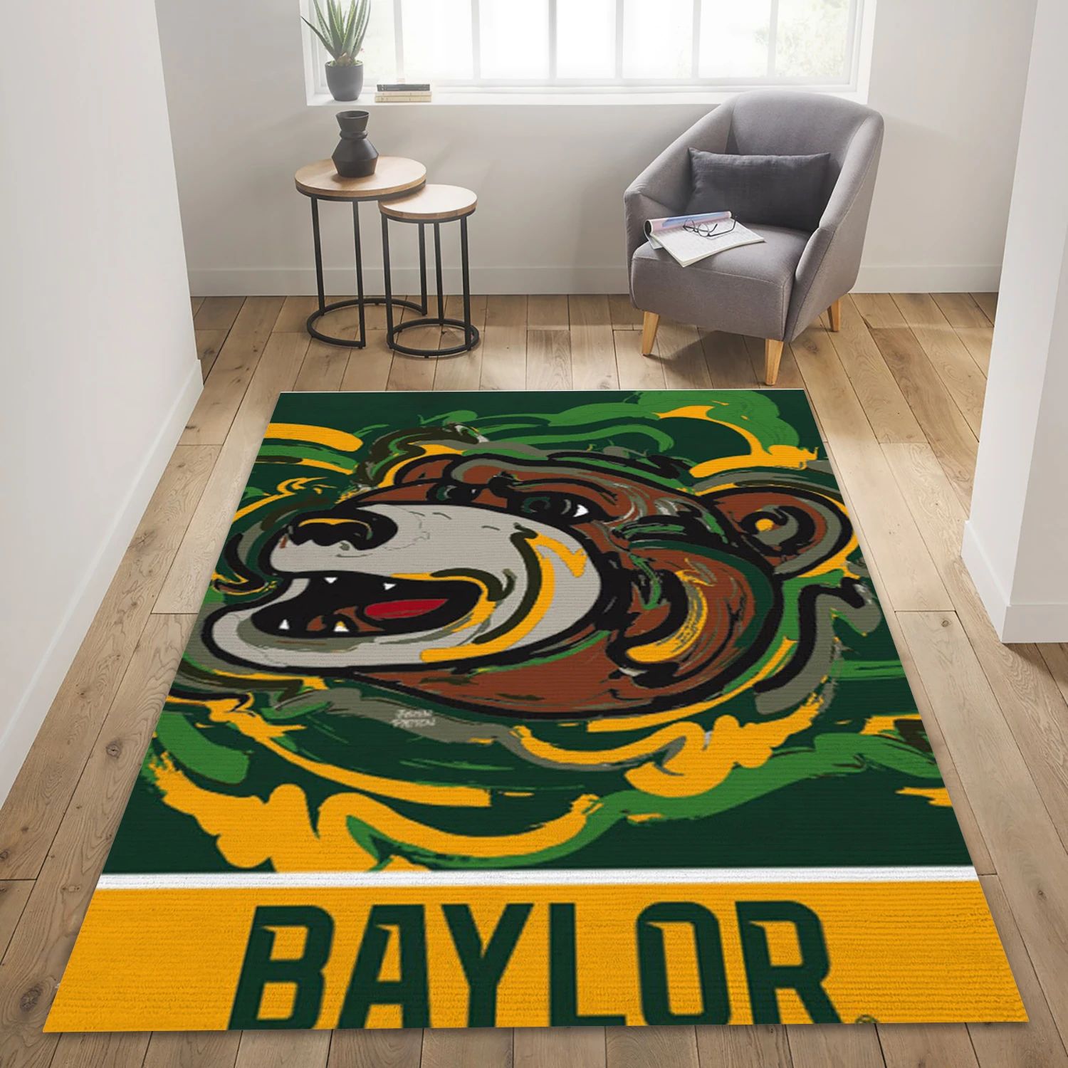 Baylor Bears College Team Logos Area Rug, Living Room Rug - Floor Decor - Indoor Outdoor Rugs