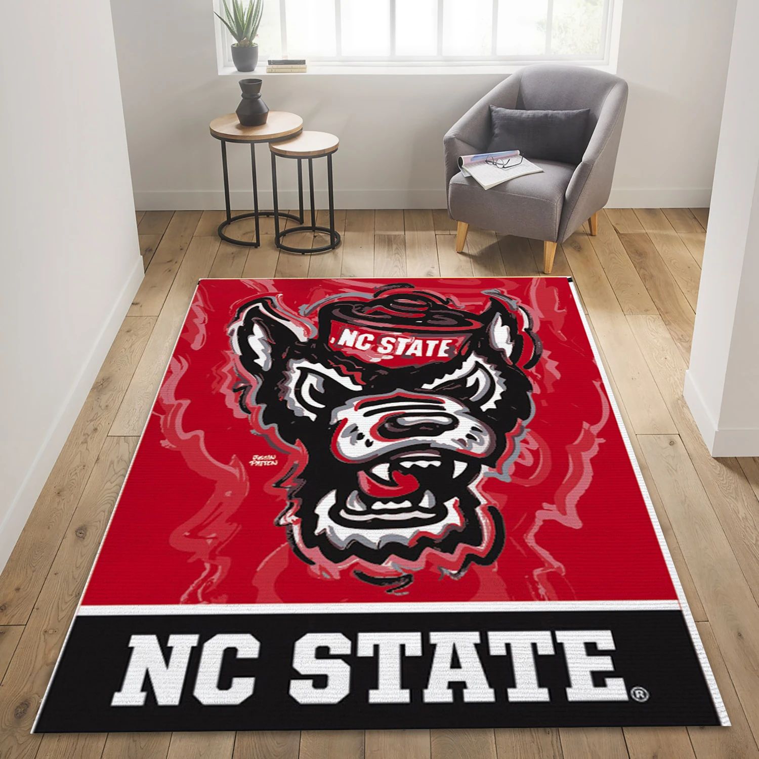 Nc State Wolfpack College Team Area Rug Carpet, Living Room Rug - Family Gift US Decor - Indoor Outdoor Rugs