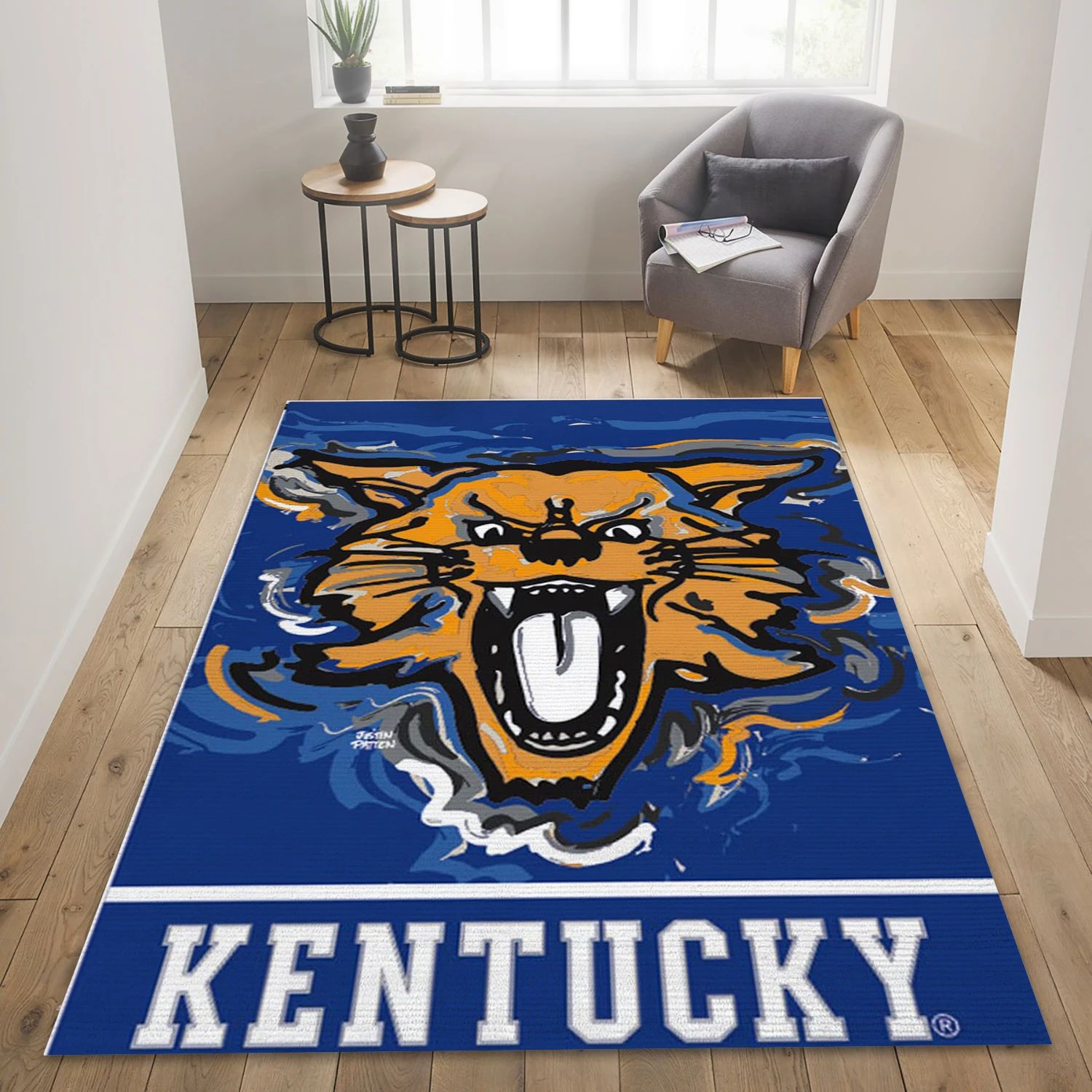 Kentucky Wildcats College Team Logos Area Rug, Living Room Rug - Halloween Gift US Decor - Indoor Outdoor Rugs