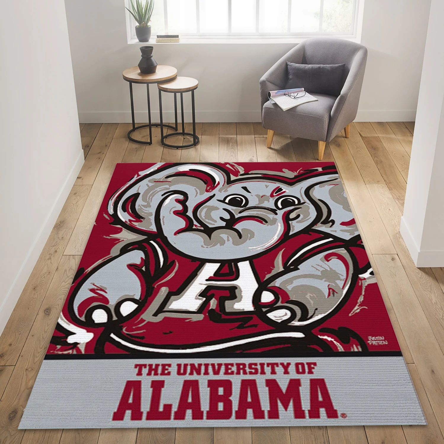 Alabama Crimson Tide College Team Area Rug Carpet, Living Room Rug - Family Gift US Decor - Indoor Outdoor Rugs