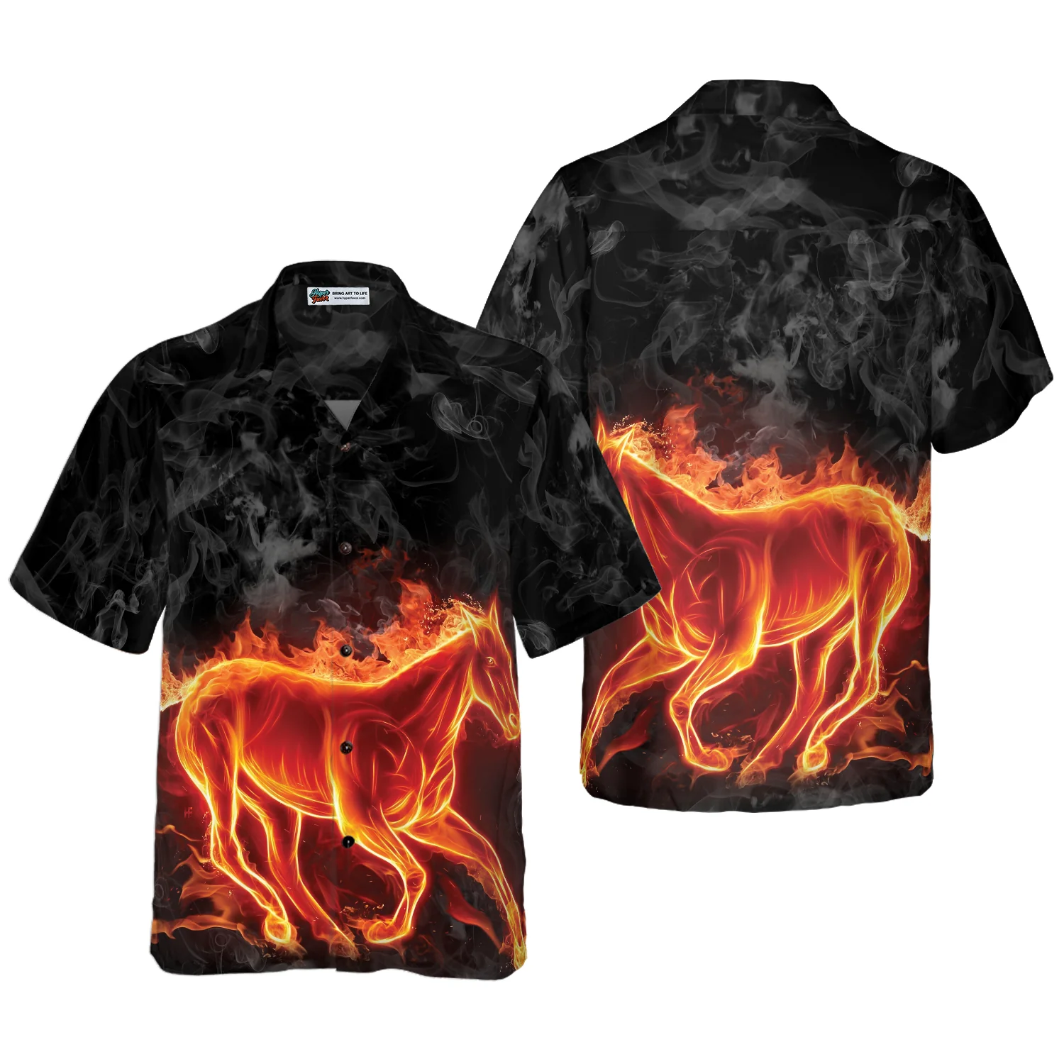 Fire Horse Shirt Hawaiian Shirt Aloha Shirt For Men and Women