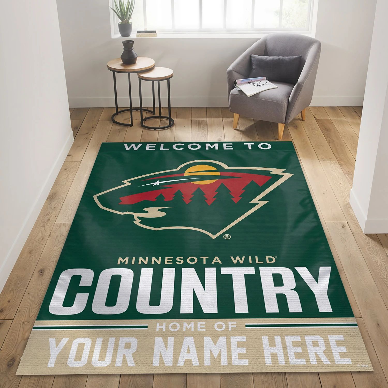 Minnesota Wild Personal NHL Area Rug, Sport Living Room Rug - US Decor - Indoor Outdoor Rugs