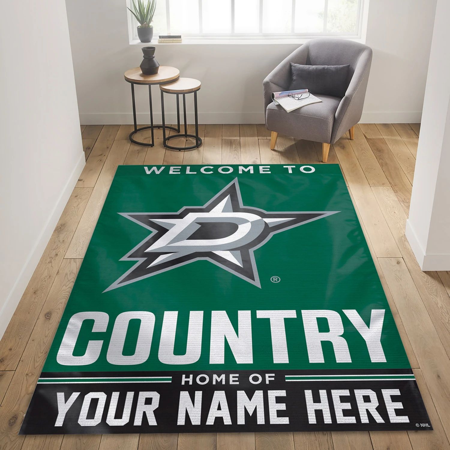 Dallas Stars Personal NHL Team Logo Area Rug, Sport Living Room Rug - Home Decor - Indoor Outdoor Rugs