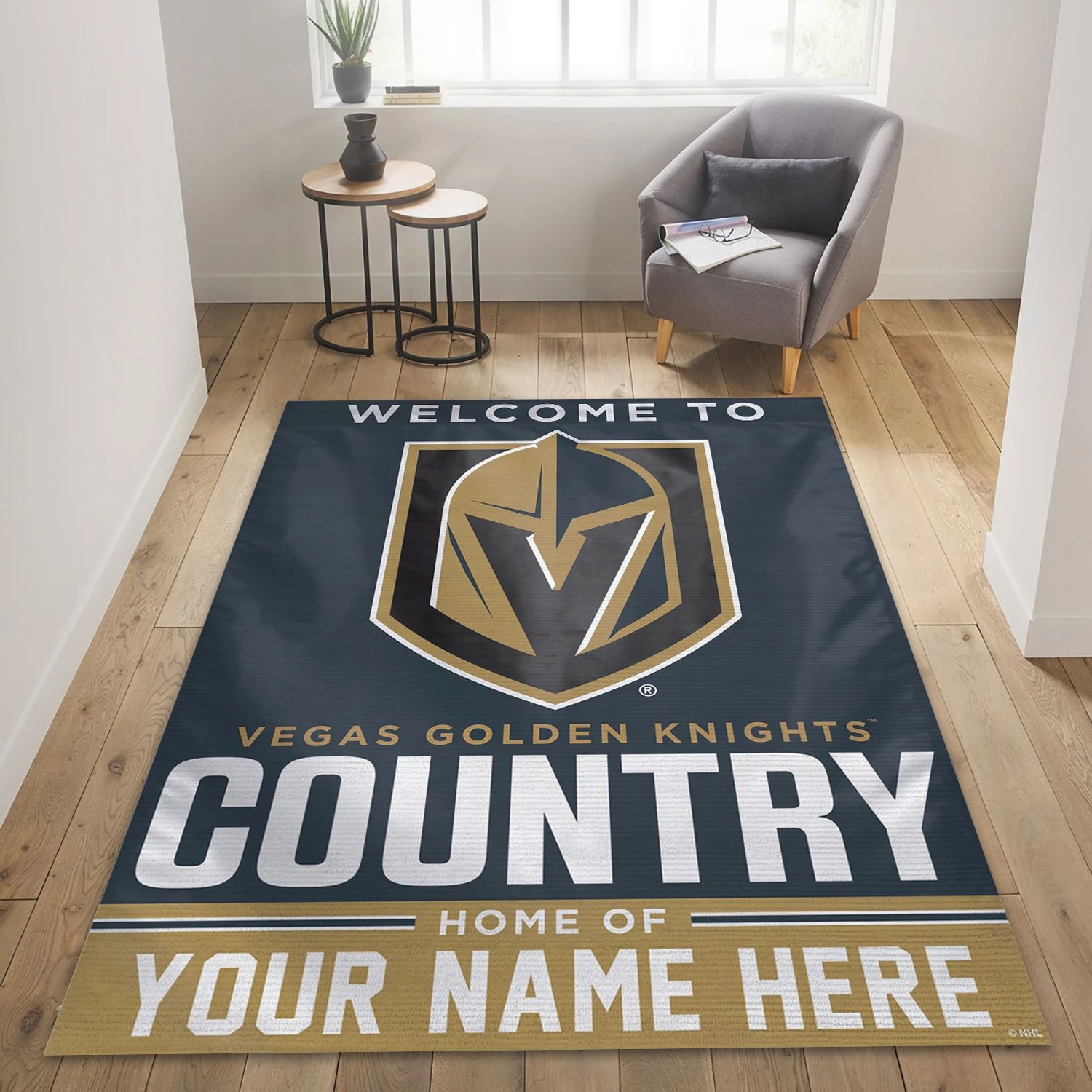 Vegas Golden Knights Wincraft Personal NHL Area Rug Carpet, Sport Living Room Rug - Home Decor - Indoor Outdoor Rugs