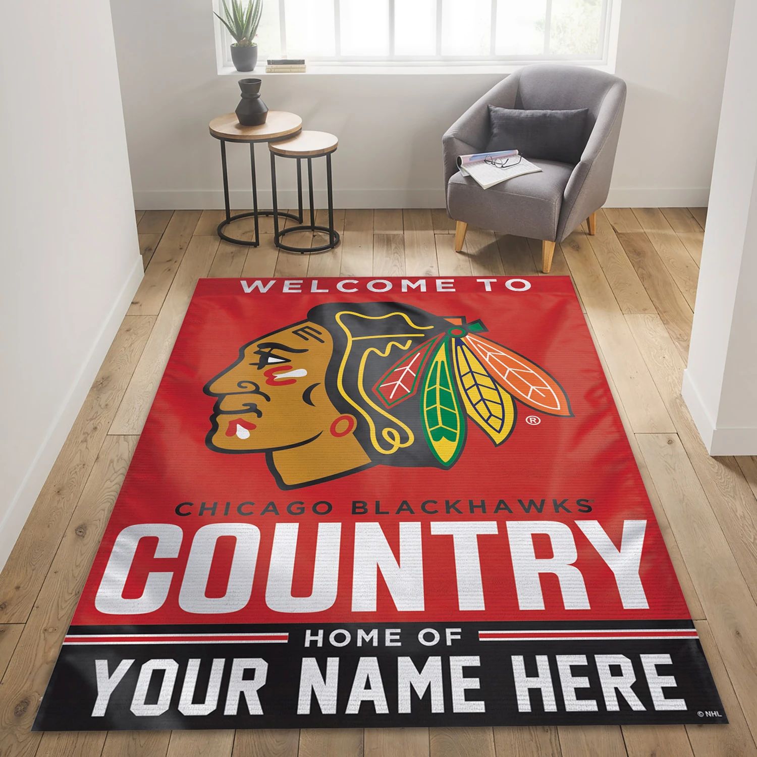 Chicago Blackhawks Personal NHL Area Rug For Christmas, Sport Living Room Rug - US Decor - Indoor Outdoor Rugs