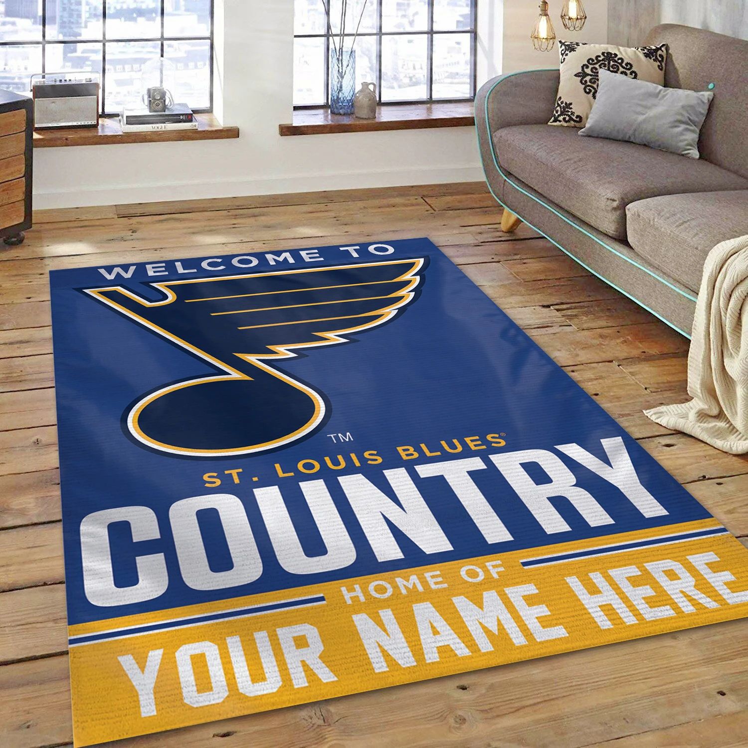 St Louis Blues Personal NHL Area Rug Carpet, Sport Living Room Rug - Home Decor - Indoor Outdoor Rugs