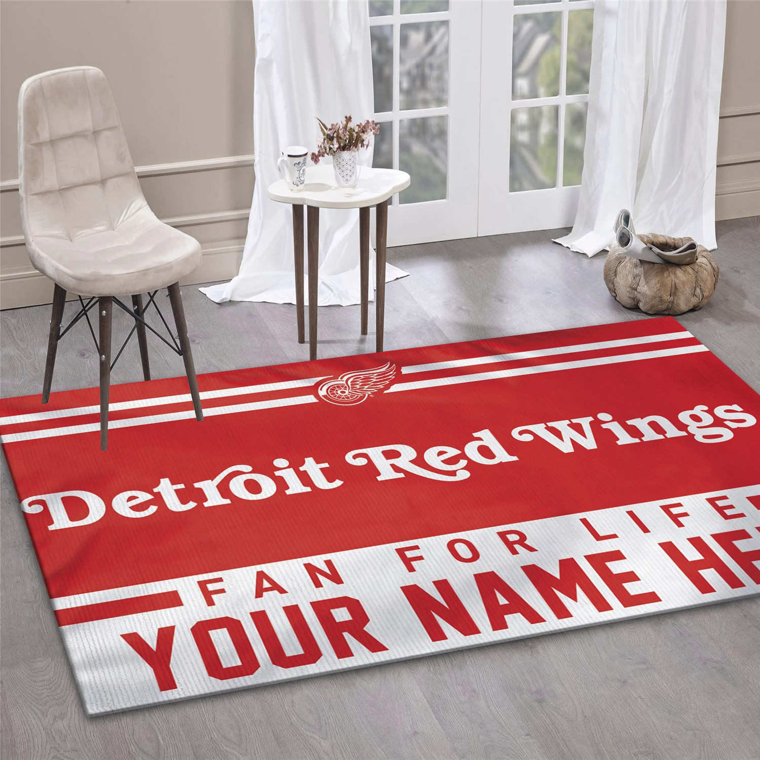 Detroit Red Wings Personal NHL Area Rug For Christmas, Sport Living Room Rug - Home Decor - Indoor Outdoor Rugs