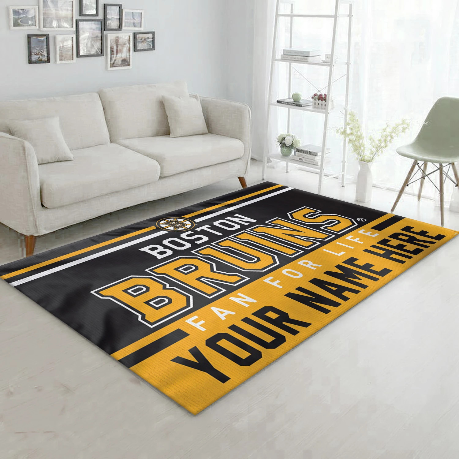 Boston Bruins Personal NHL Area Rug For Christmas, Sport Living Room Rug - Home Decor - Indoor Outdoor Rugs