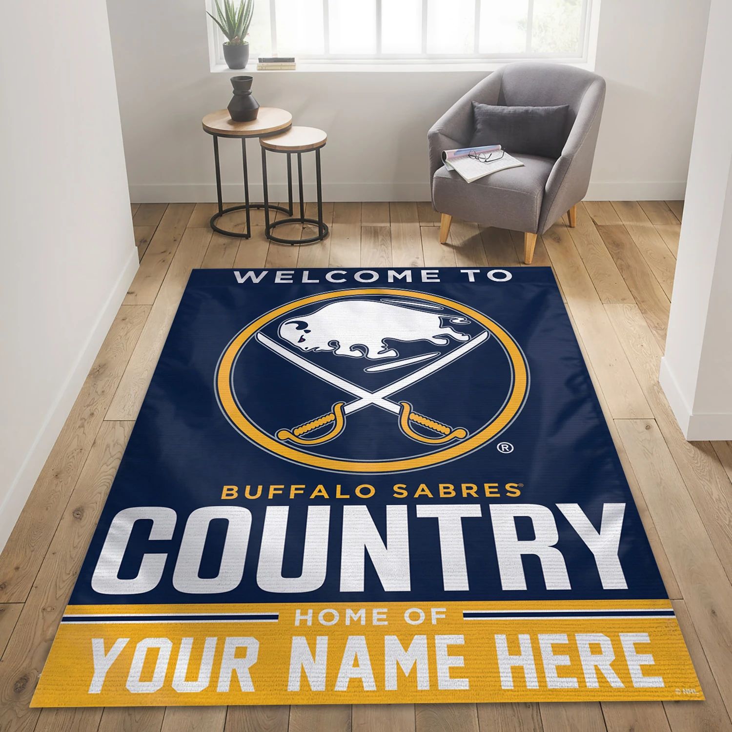 Buffalo Sabres Personal NHL Area Rug For Christmas, Sport Living Room Rug - Home Decor - Indoor Outdoor Rugs