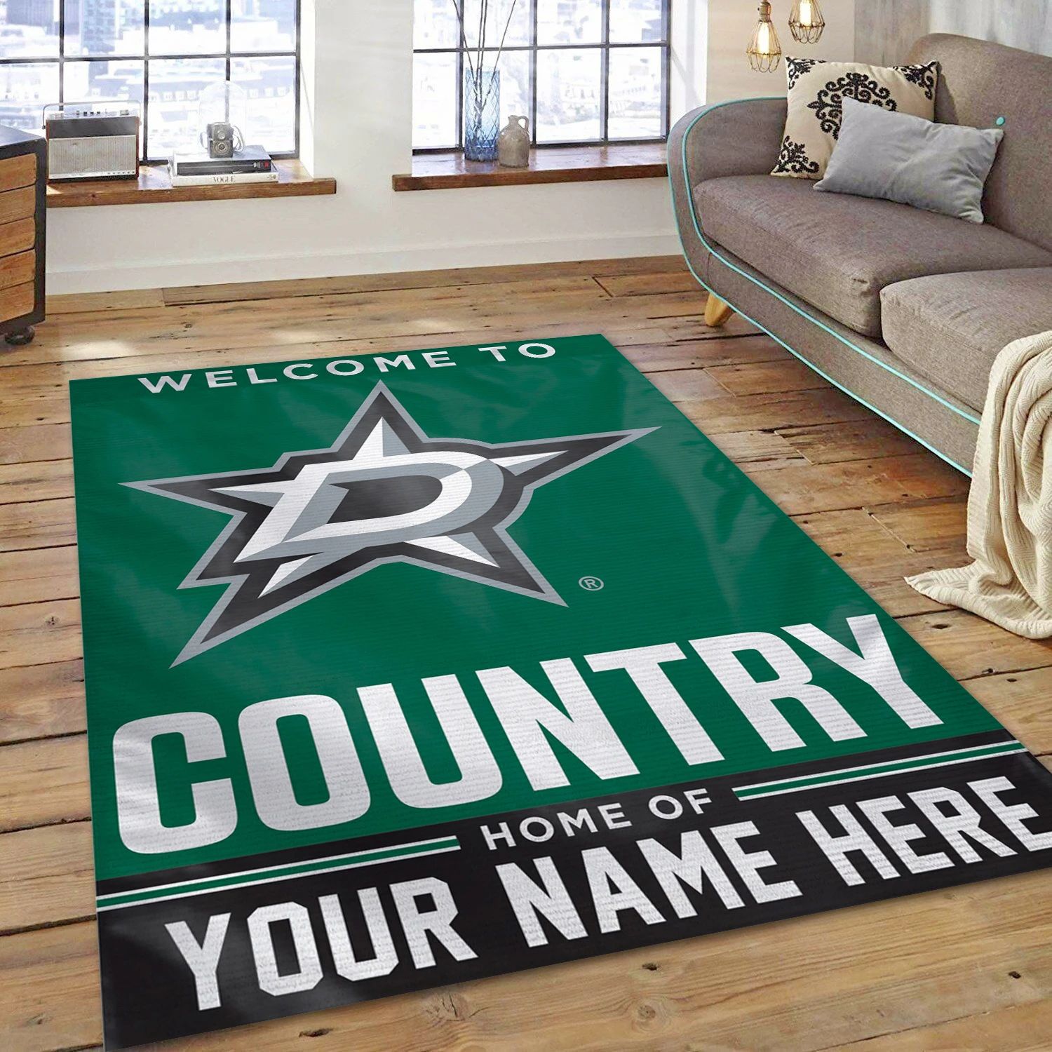 Dallas Stars Personal NHL Team Logo Area Rug, Sport Living Room Rug - Home Decor - Indoor Outdoor Rugs