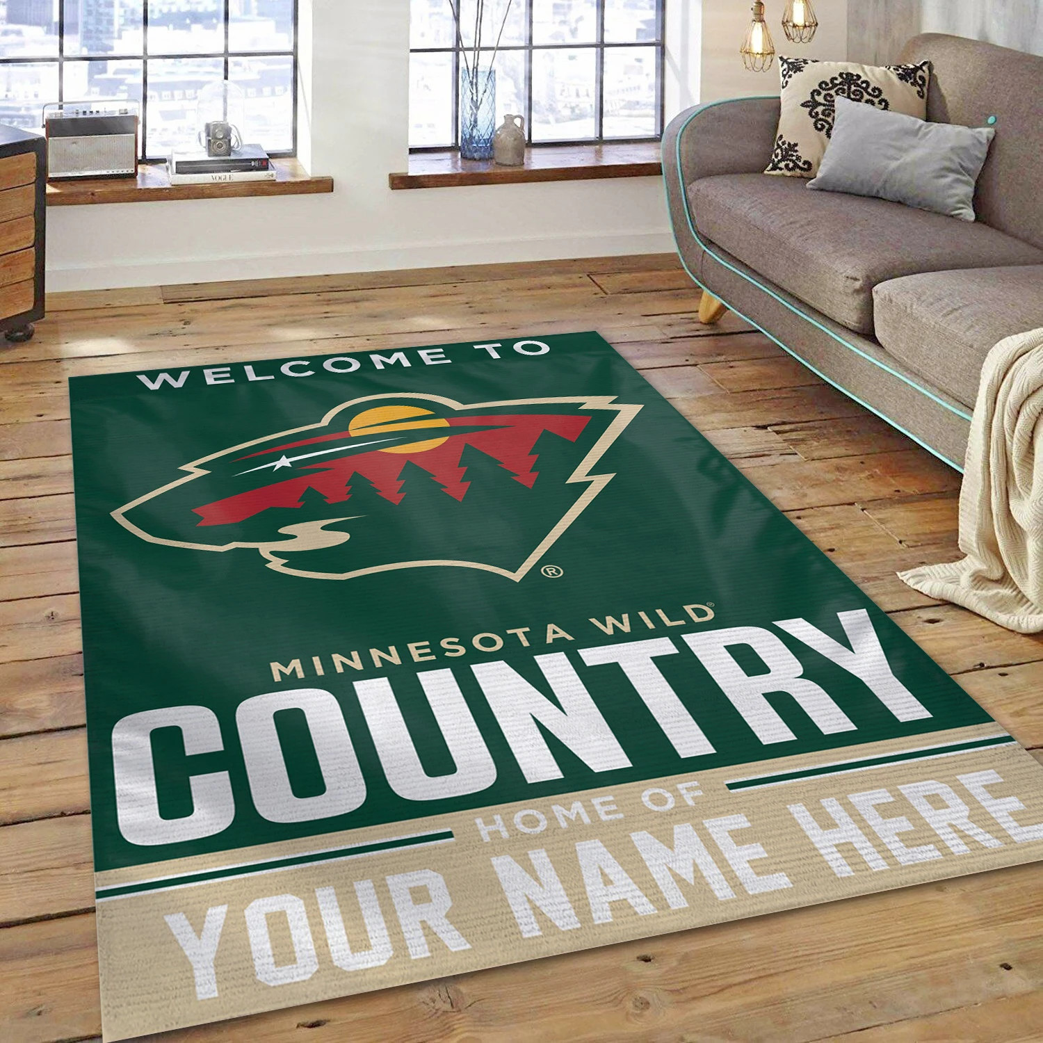 Minnesota Wild Personal NHL Area Rug, Sport Living Room Rug - US Decor - Indoor Outdoor Rugs