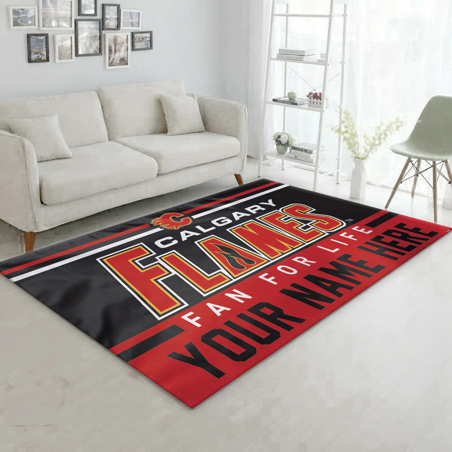 Calgary Flames Personal NHL Area Rug Carpet, Sport Living Room Rug - Home Decor - Indoor Outdoor Rugs