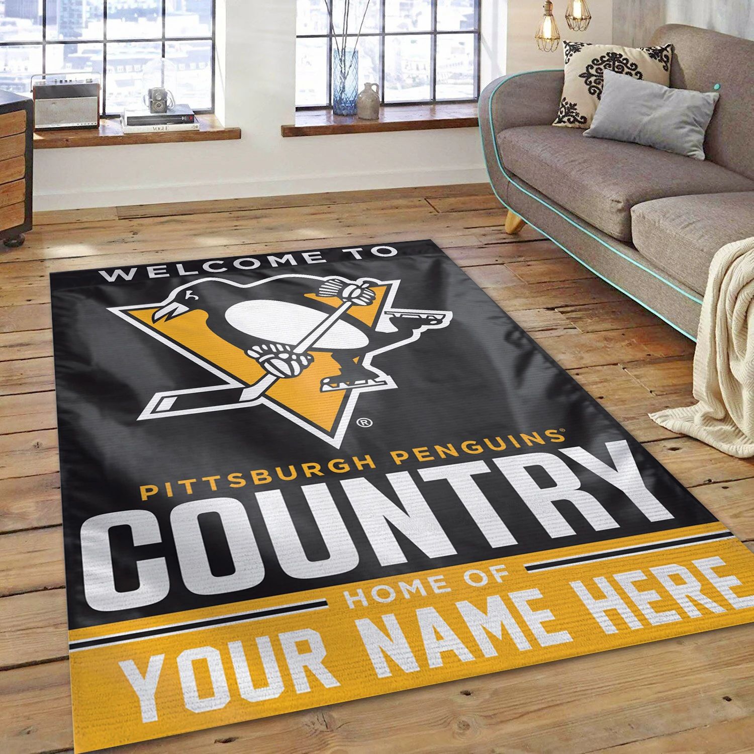 Pittsburgh Penguins Personal NHL Area Rug Carpet, Sport Living Room Rug - Home Decor - Indoor Outdoor Rugs