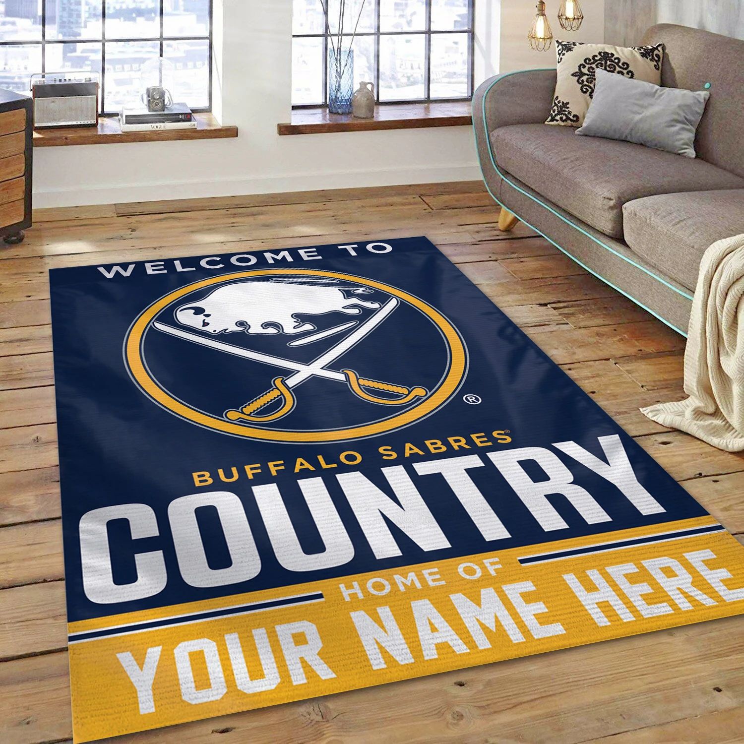 Buffalo Sabres Personal NHL Area Rug For Christmas, Sport Living Room Rug - Home Decor - Indoor Outdoor Rugs