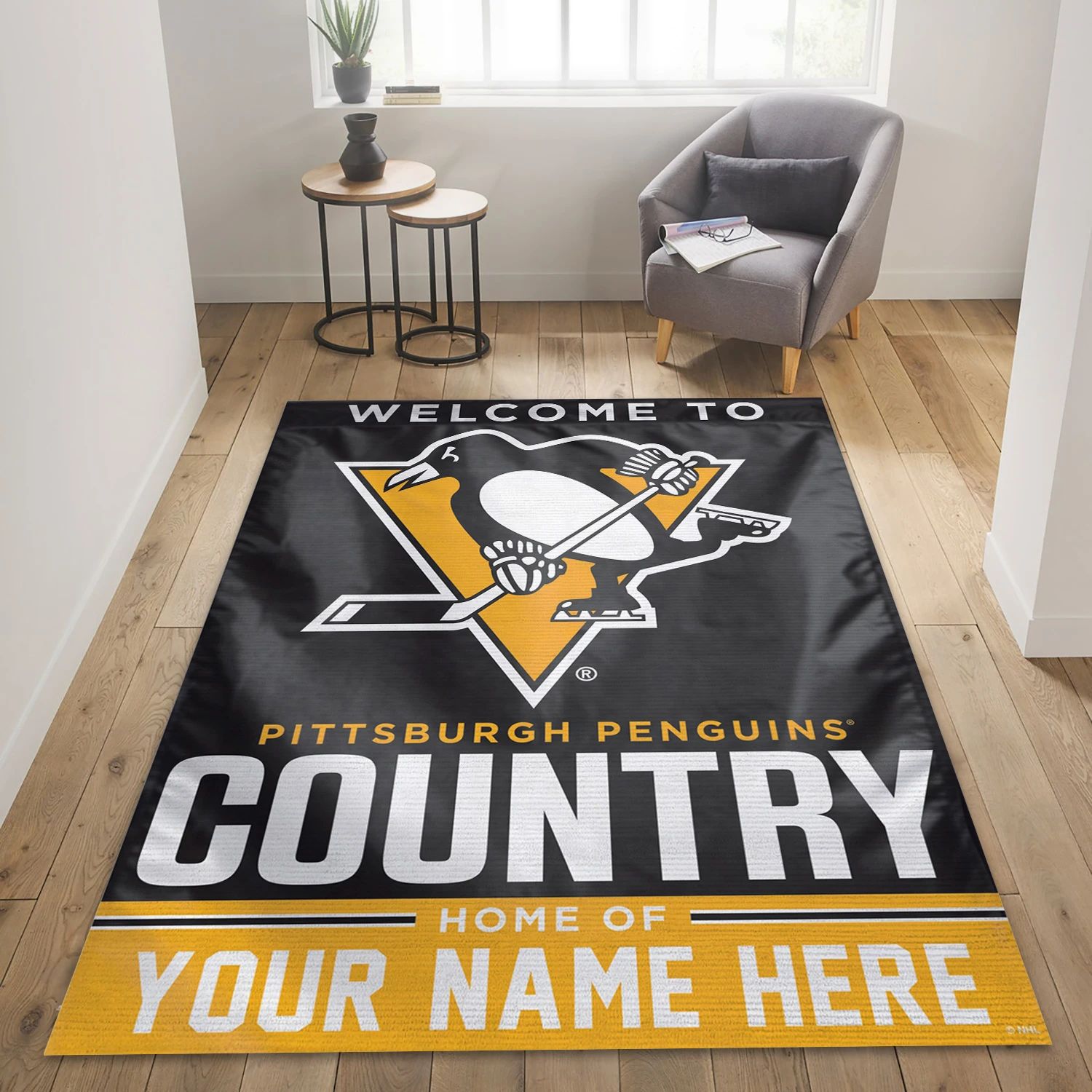 Pittsburgh Penguins Personal NHL Area Rug Carpet, Sport Living Room Rug - Home Decor - Indoor Outdoor Rugs